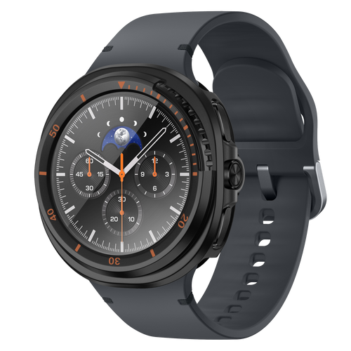 Bandz Samsung Galaxy Watch 8 Classic bezel hoesje met glas (zwart/oranje)
