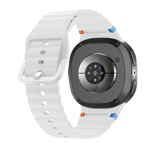 Samsung Galaxy Watch 8 - 40mm wave siliconen bandje (wit)