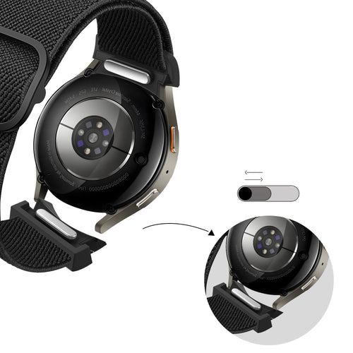 Bandz Samsung Galaxy Watch 4 44mm Elastisches Armband 'Easy Fit' (Schwarz)