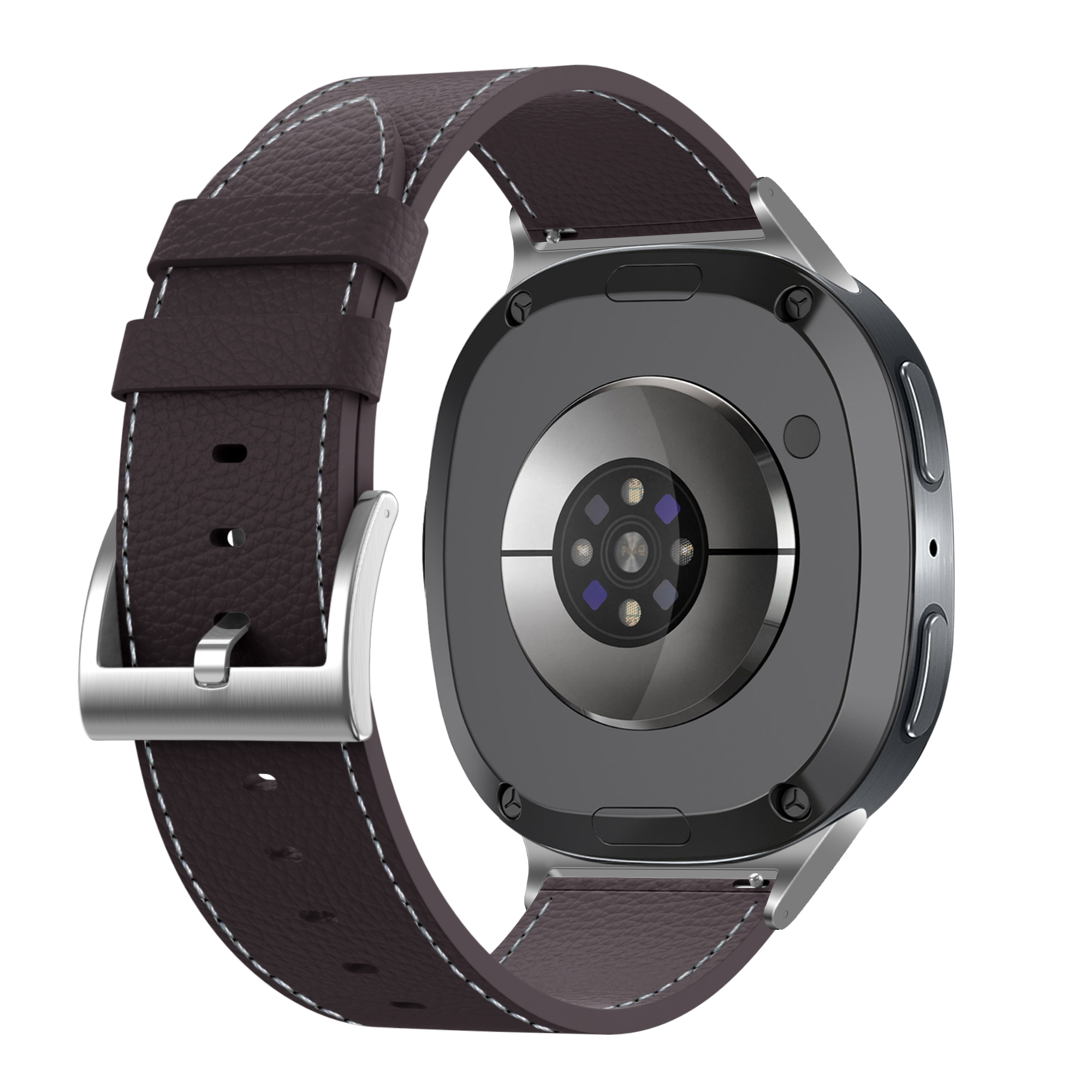 Samsung Galaxy Watch 8 Classic Gebürstetes Lederarmband (Kaffee Braun)