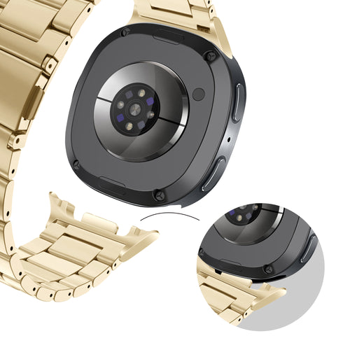 Bandz Samsung Galaxy Watch 8 Classic Steel Strap 'Classic' (Retro Gold)