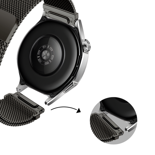 Bandz Bracelet milanais 'One Push' Huawei Watch 5 46mm (gris titane)