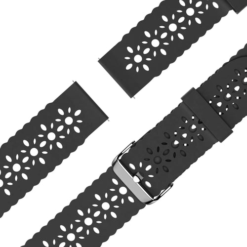 Bandz Levowatch Tiny Patterned Silicone Strap (Black)