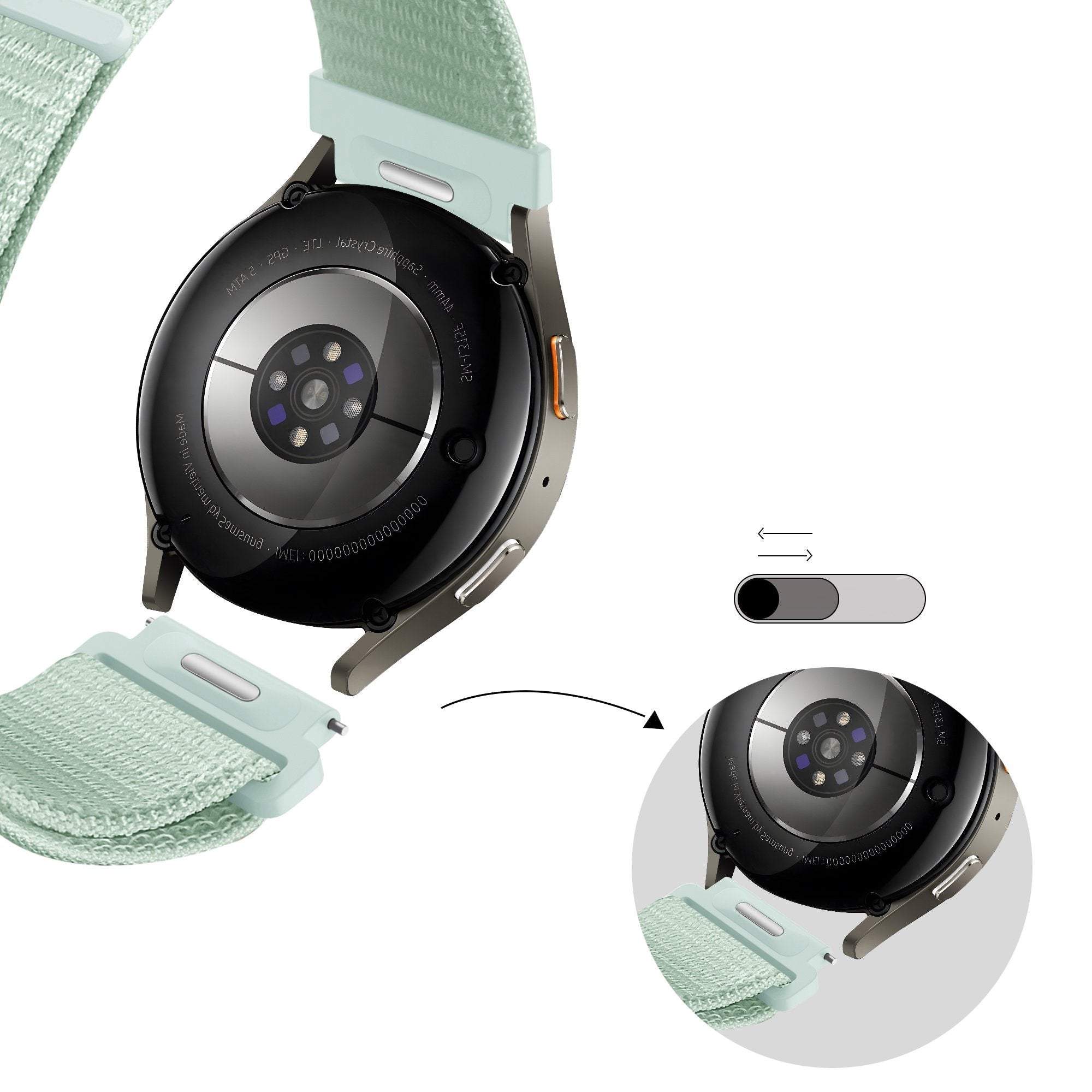 Bandz Correa nylon 'Easy Fit' Huawei Watch 5 - 42mm (verde claro)