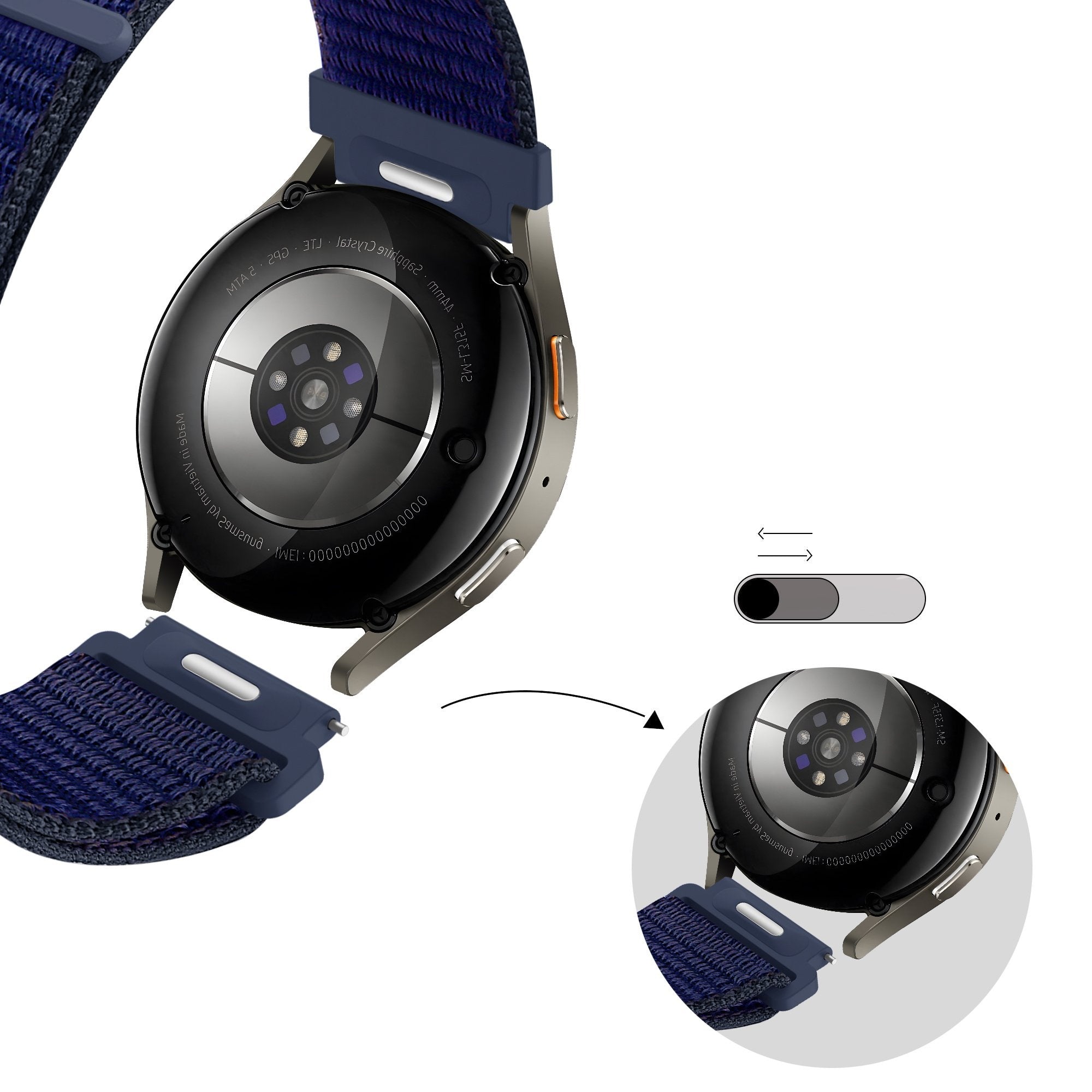 Bandz Correa nylon 'Easy Fit' Huawei Watch GT 2 42mm (azul)