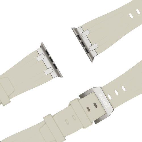 Bandz Correa silicona 'Luxe Liquid' Apple Watch (beige/titanio)