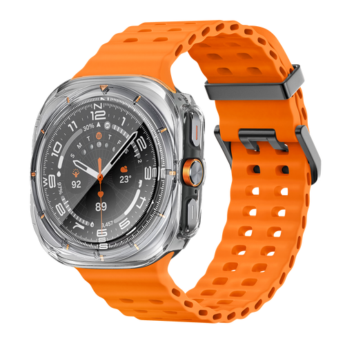 Bandz Samsung Galaxy Watch Ultra PC Case with Glass (Transparent)