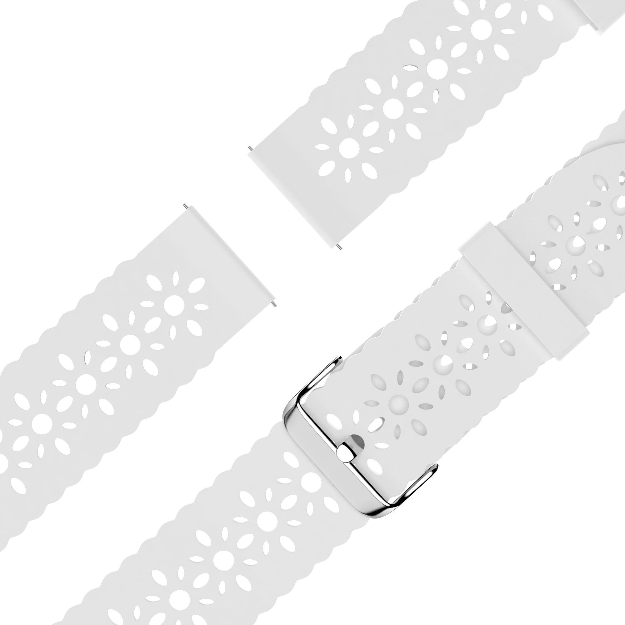 Bandz Coros Apex 42mm Patterned Silicone Strap (White)