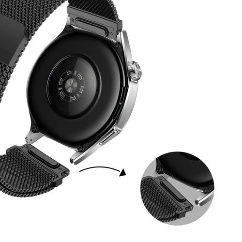 Bandz Huawei Watch GT 7 - 46mm Milanese Strap 'Easy Fit' (Black)