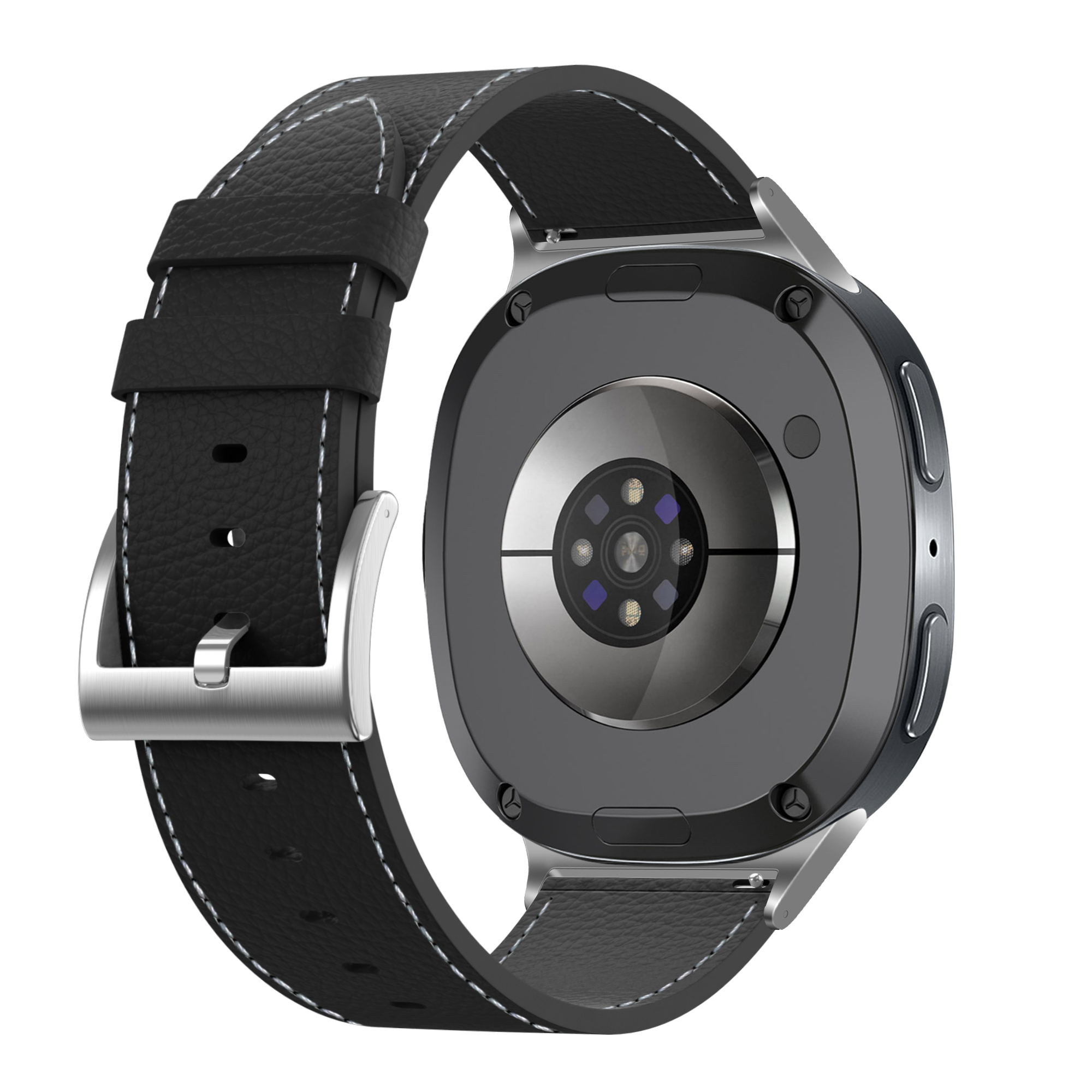 Samsung Galaxy Watch 8 Classic Gebürstetes Lederarmband (Schwarz)