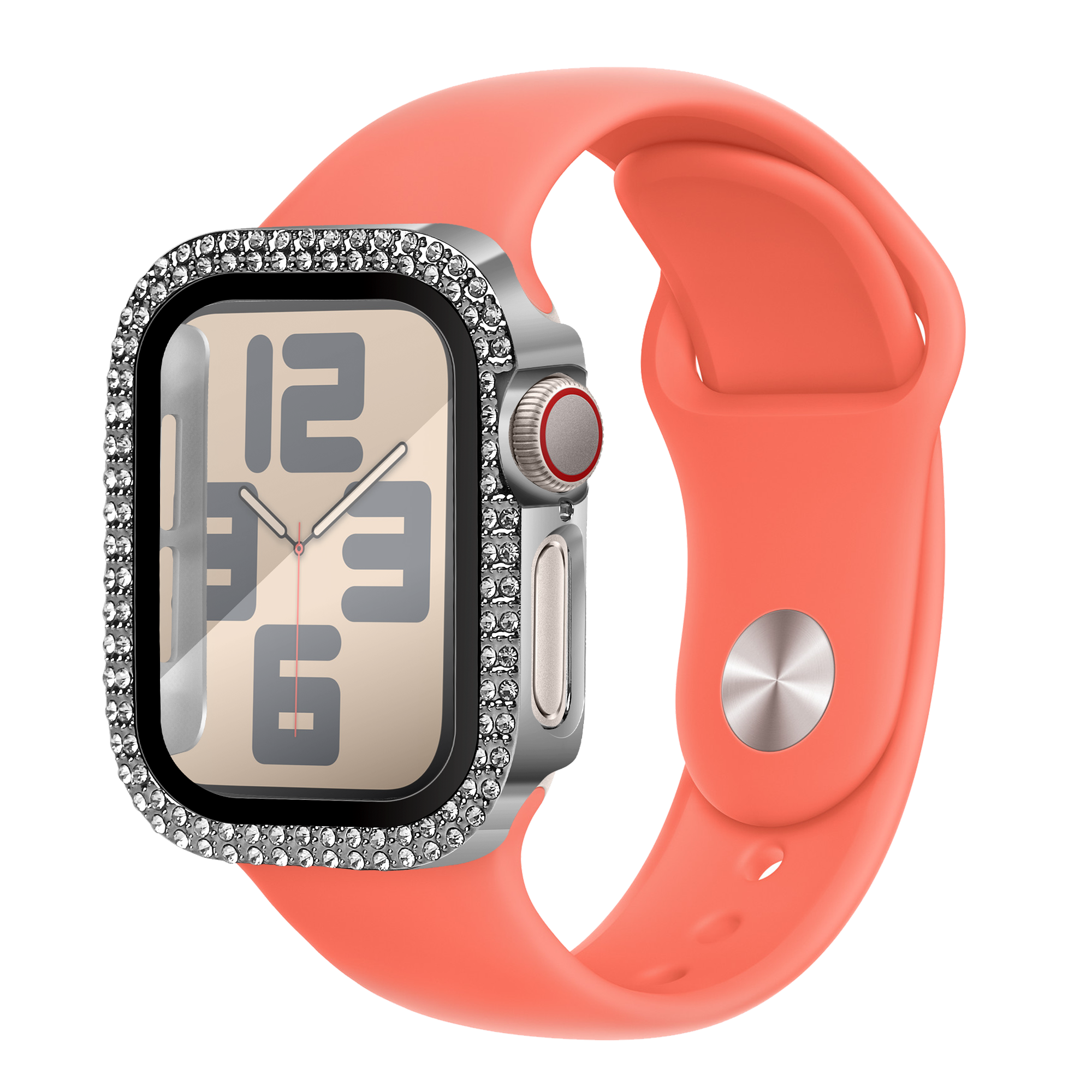 Bandz Apple Watch 11 - 42mm Diamond Case with Glass (Silver)