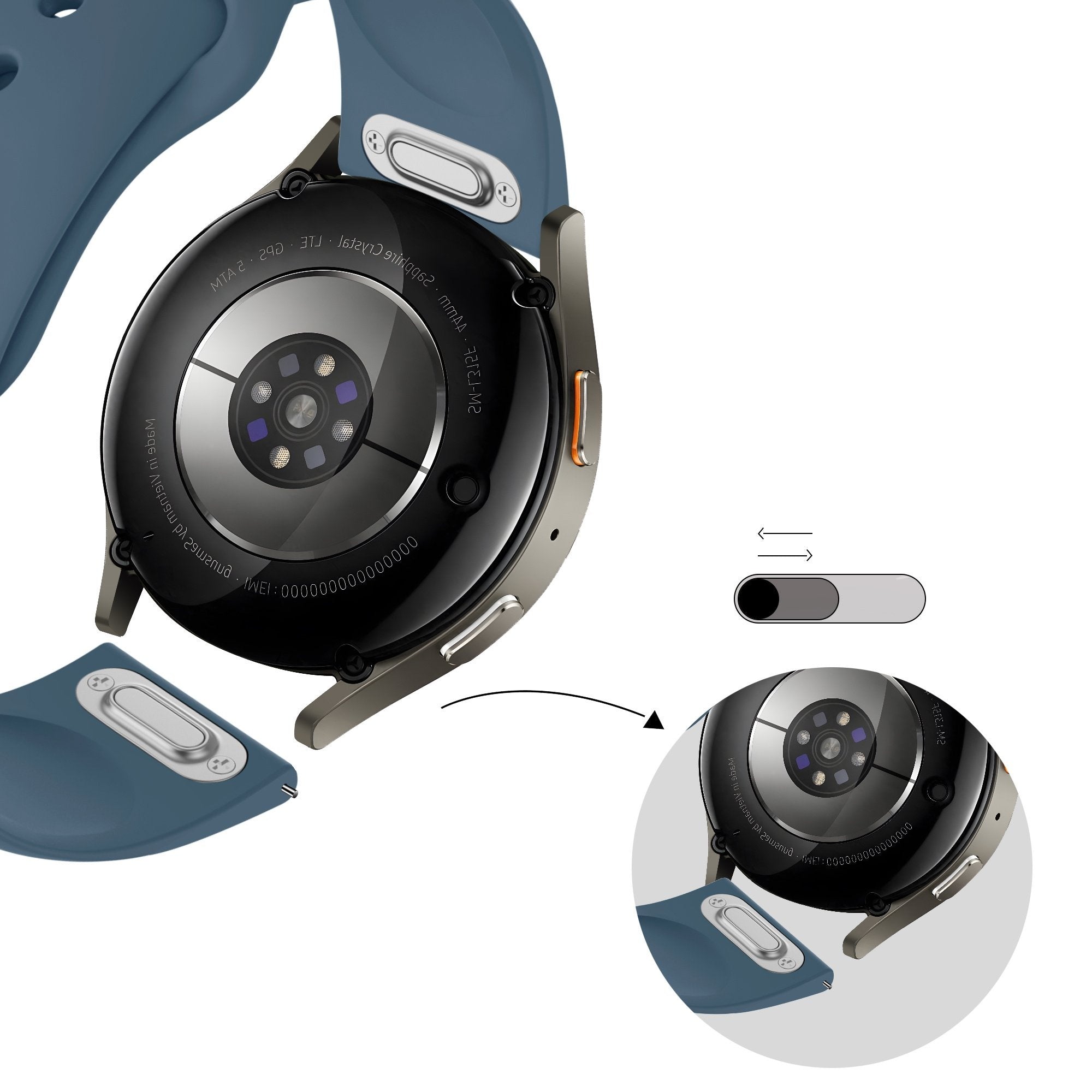 Bandz Correa deportiva 'Easy Fit' Huawei Watch GT 3 Pro 46mm (azul)