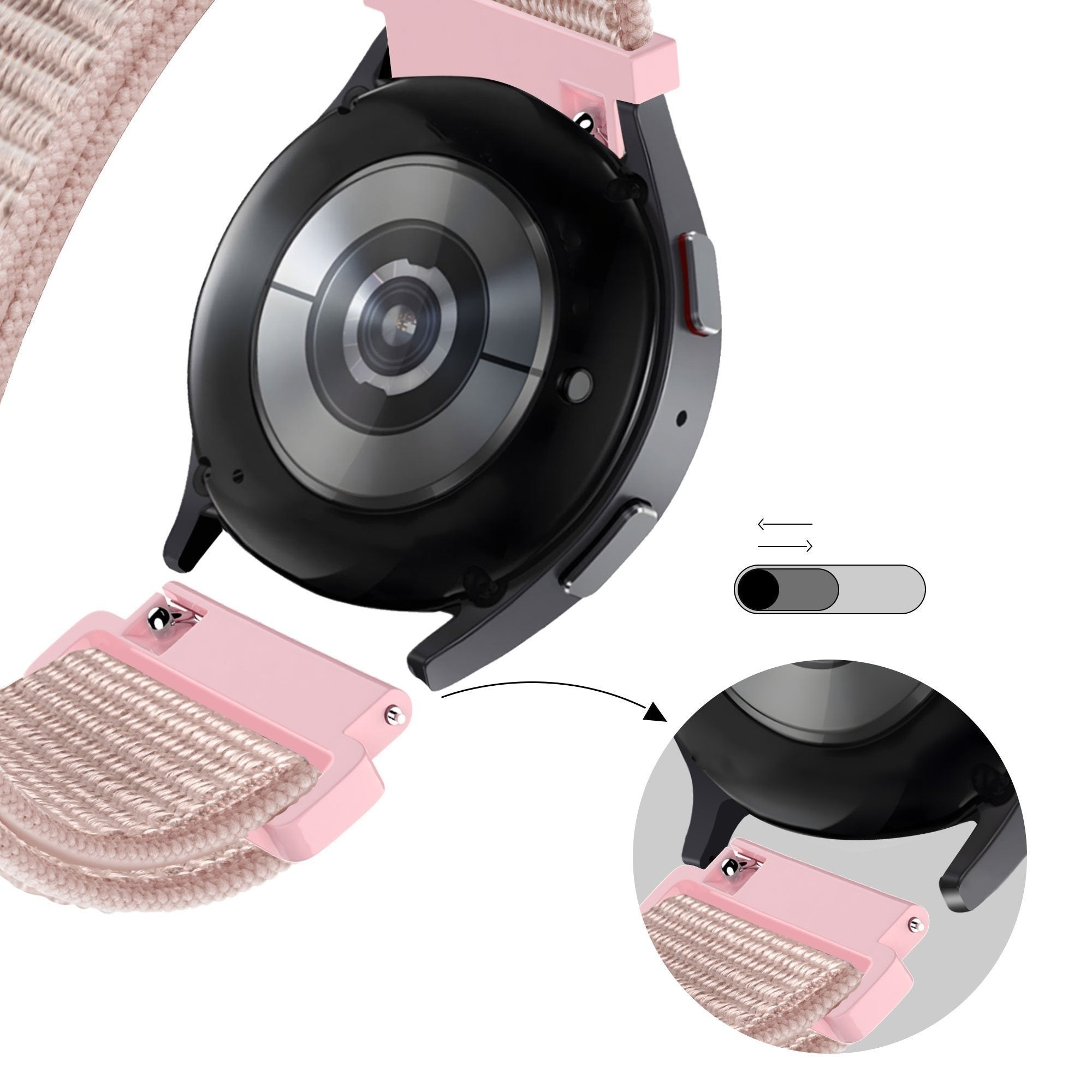 Bandz Coros Apex 42mm Nylon Loop Strap (Rose Gold)