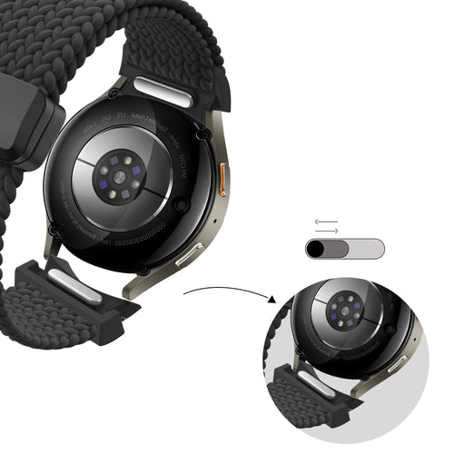 Bandz Samsung Galaxy Watch 4 40mm Geflochtenes Armband 'Easy Fit' (Schwarz)