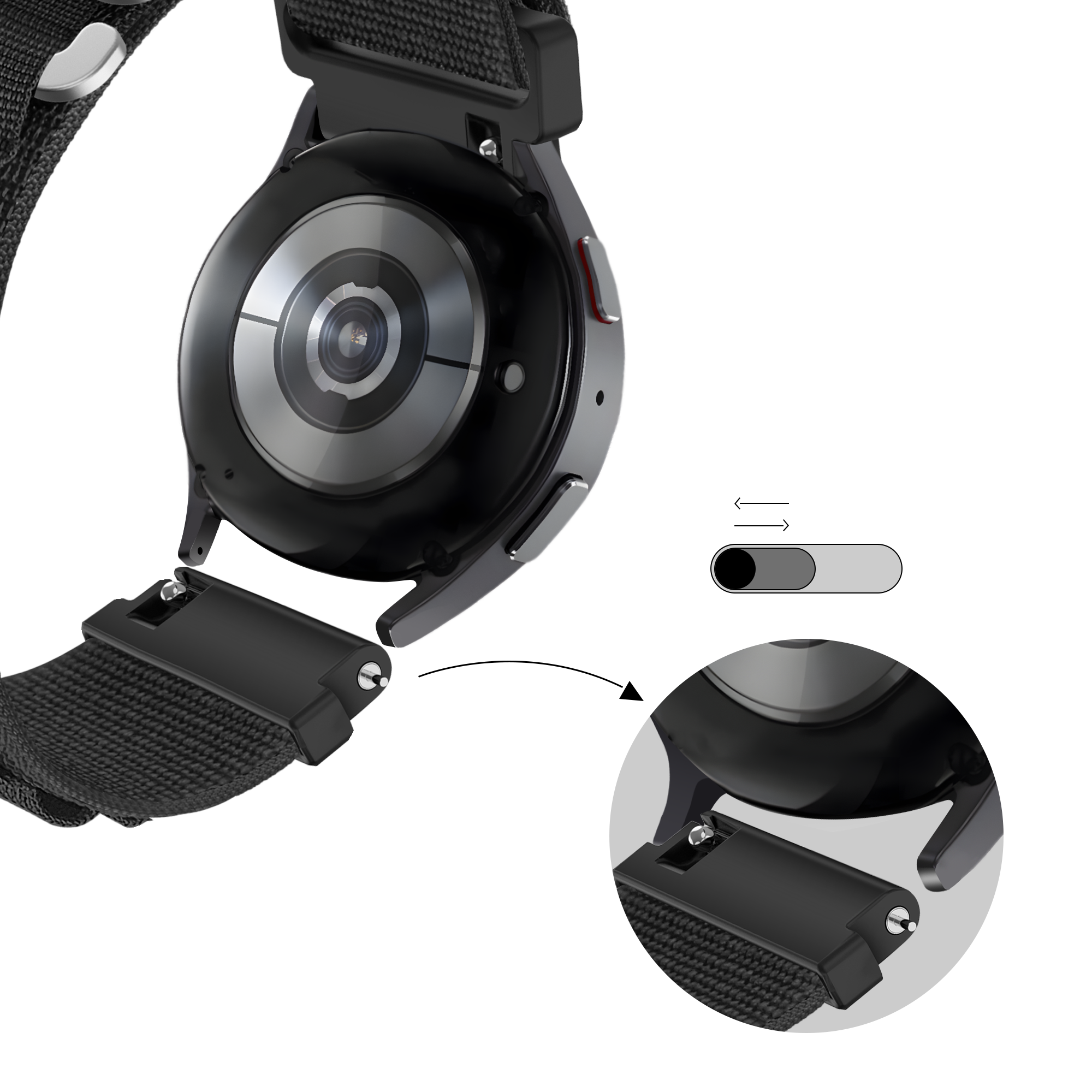 Bandz Garmin Venu SQ Alpine Nylonarmband (Schwarz)