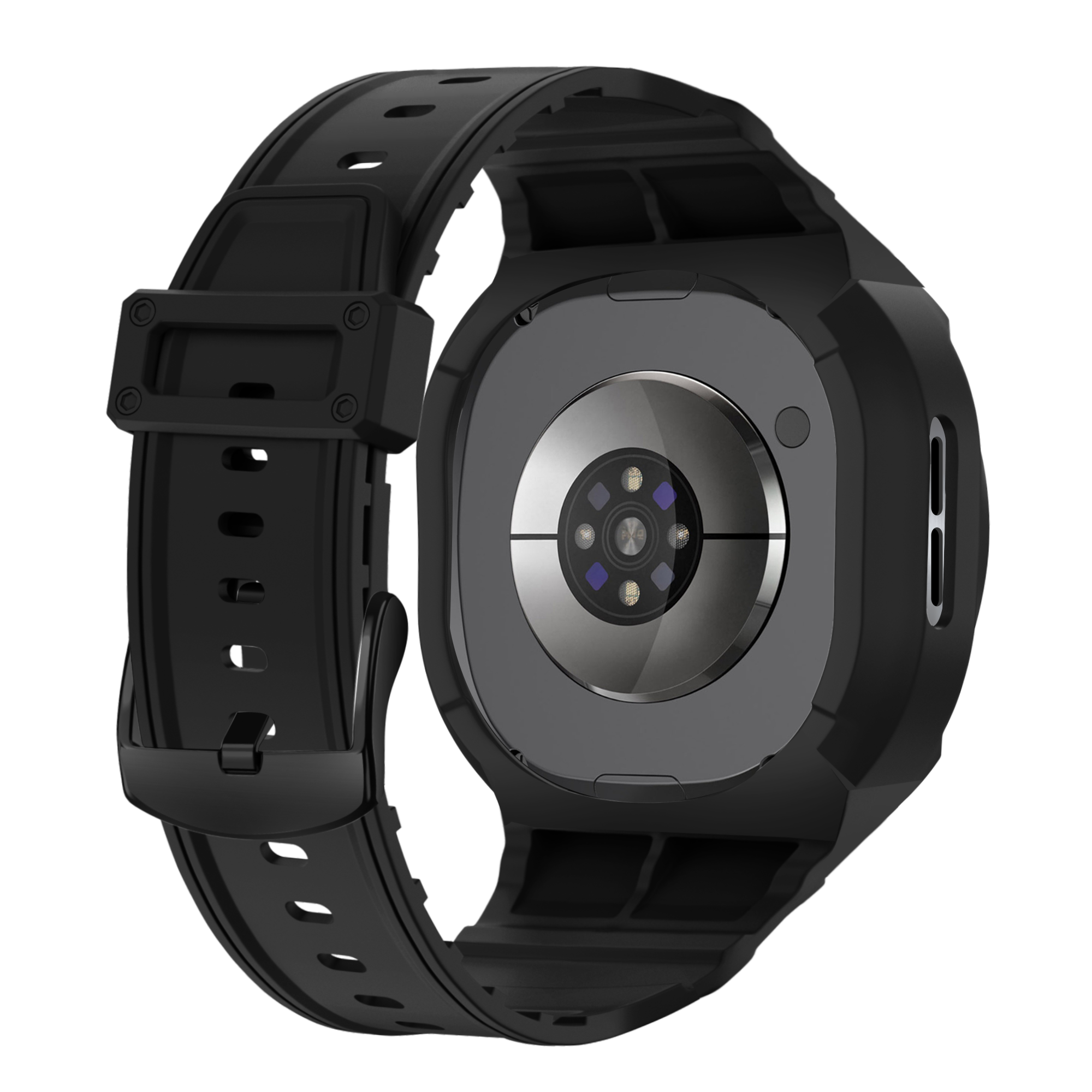 Samsung Galaxy Watch 8 - 44mm TPU Armband mit integrierter Hülle (Schwarz)