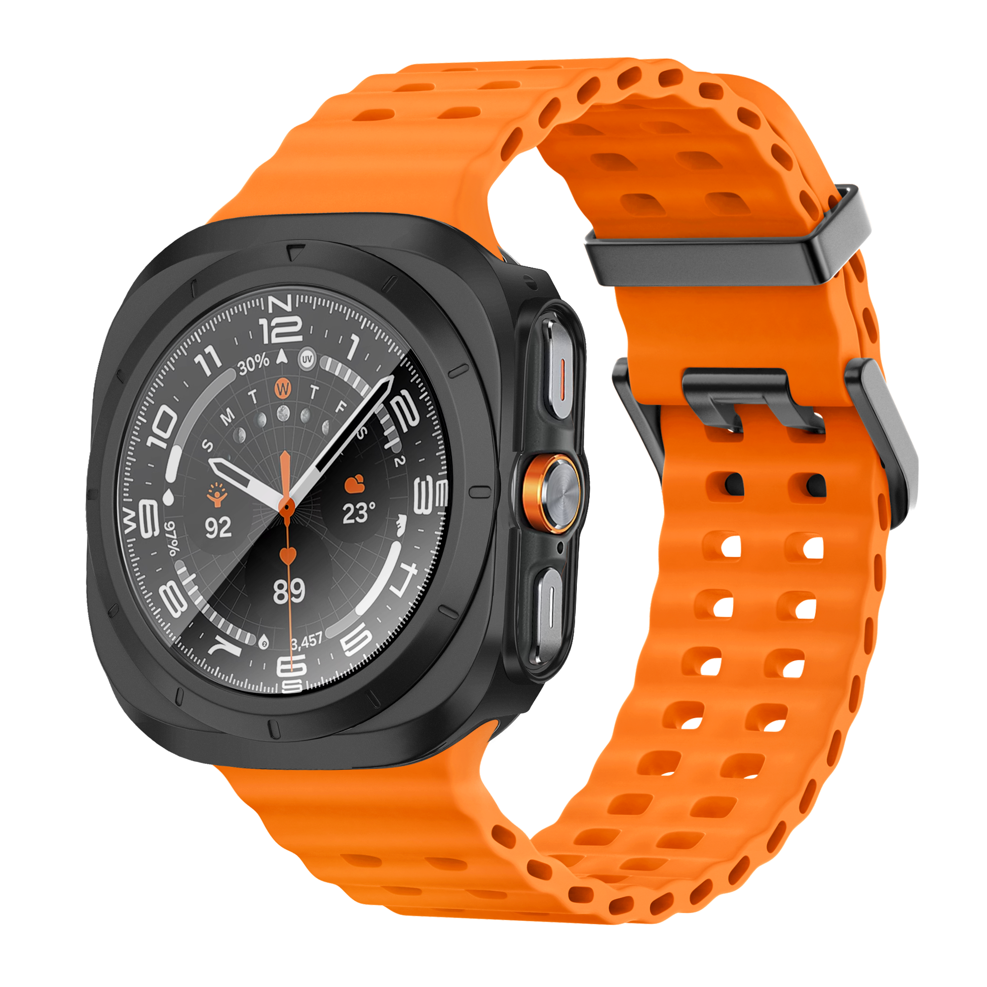Bandz Funda PC con vidrio Samsung Galaxy Watch Ultra (negro)