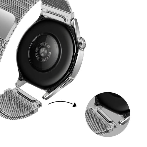 Bandz Huawei Watch GT 7 - 46mm Milanese Strap 'Easy Fit' (Silver)