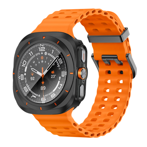 Bandz Samsung Galaxy Watch Ultra bezel PC hoesje (zwart met oranje)
