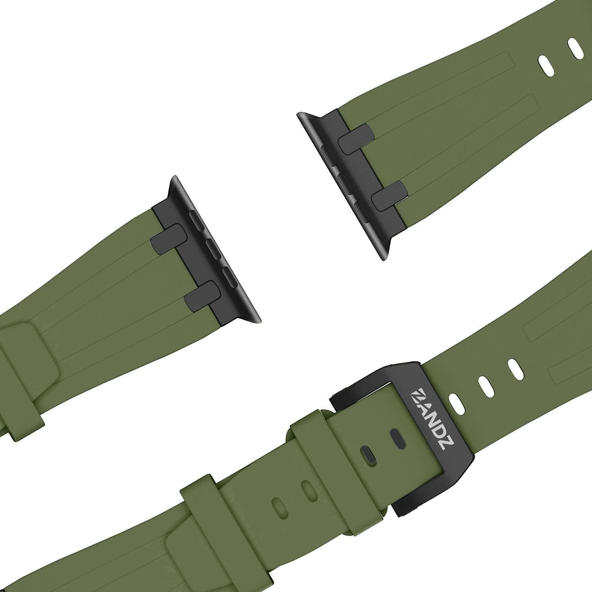 Bandz Correa silicona 'Luxe Liquid' Apple Watch (verde/negro)