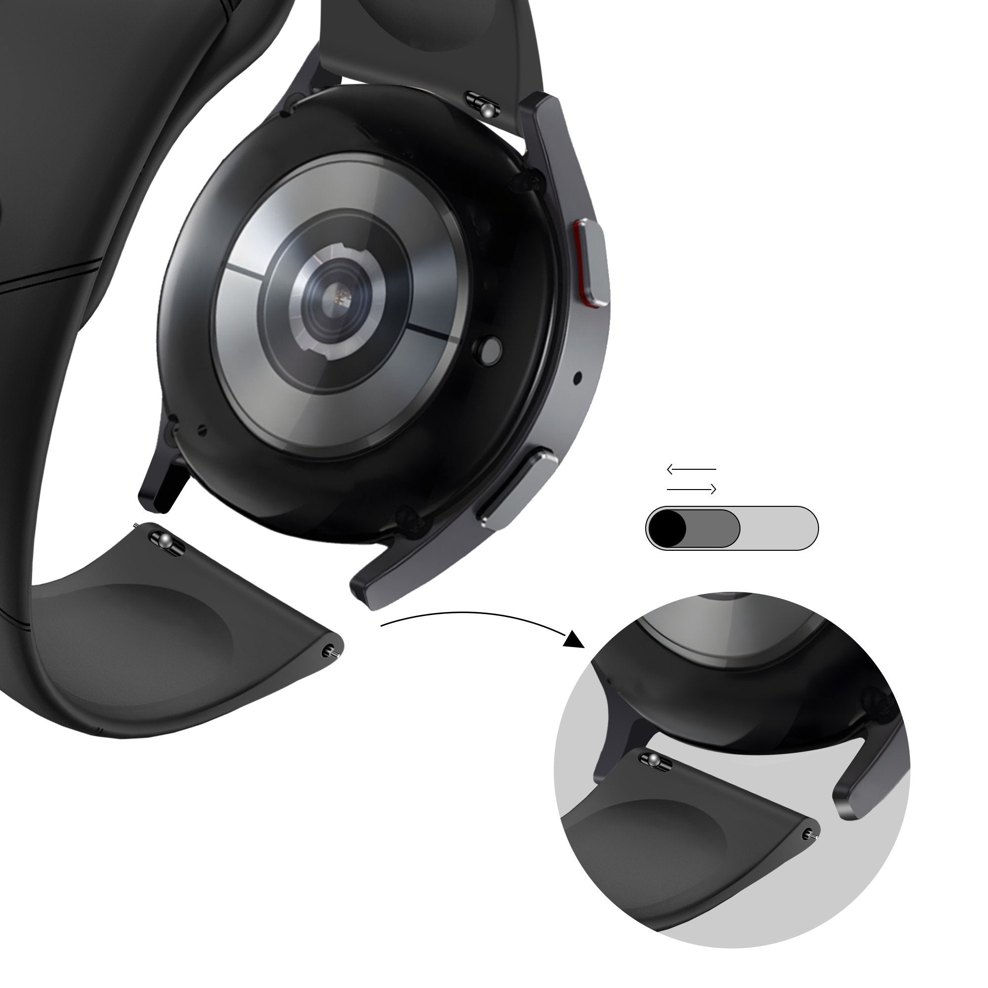 Balr. Samsung Galaxy Watch 5 40 mm Sechsecke Sportarmband (schwarz)