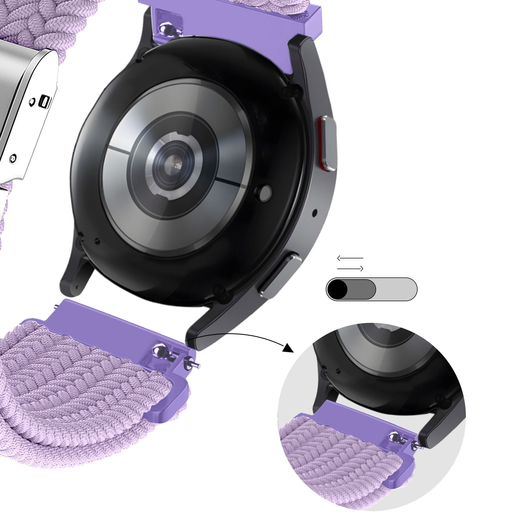 Bandz Coros Apex 42mm Woven Nylon Strap (Lilac)