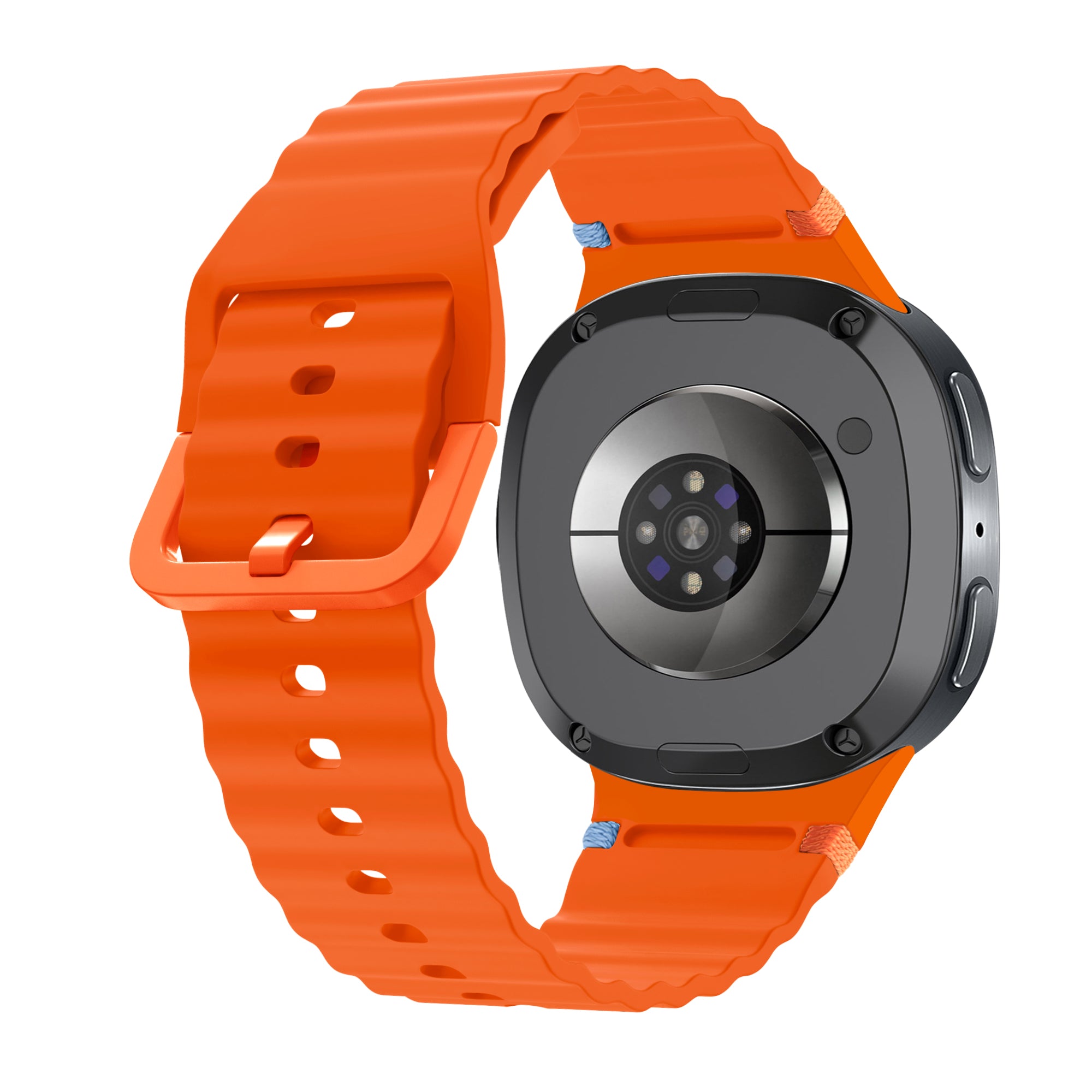 Samsung Galaxy Watch 8 - 44mm Wave Silicone Strap (Orange)