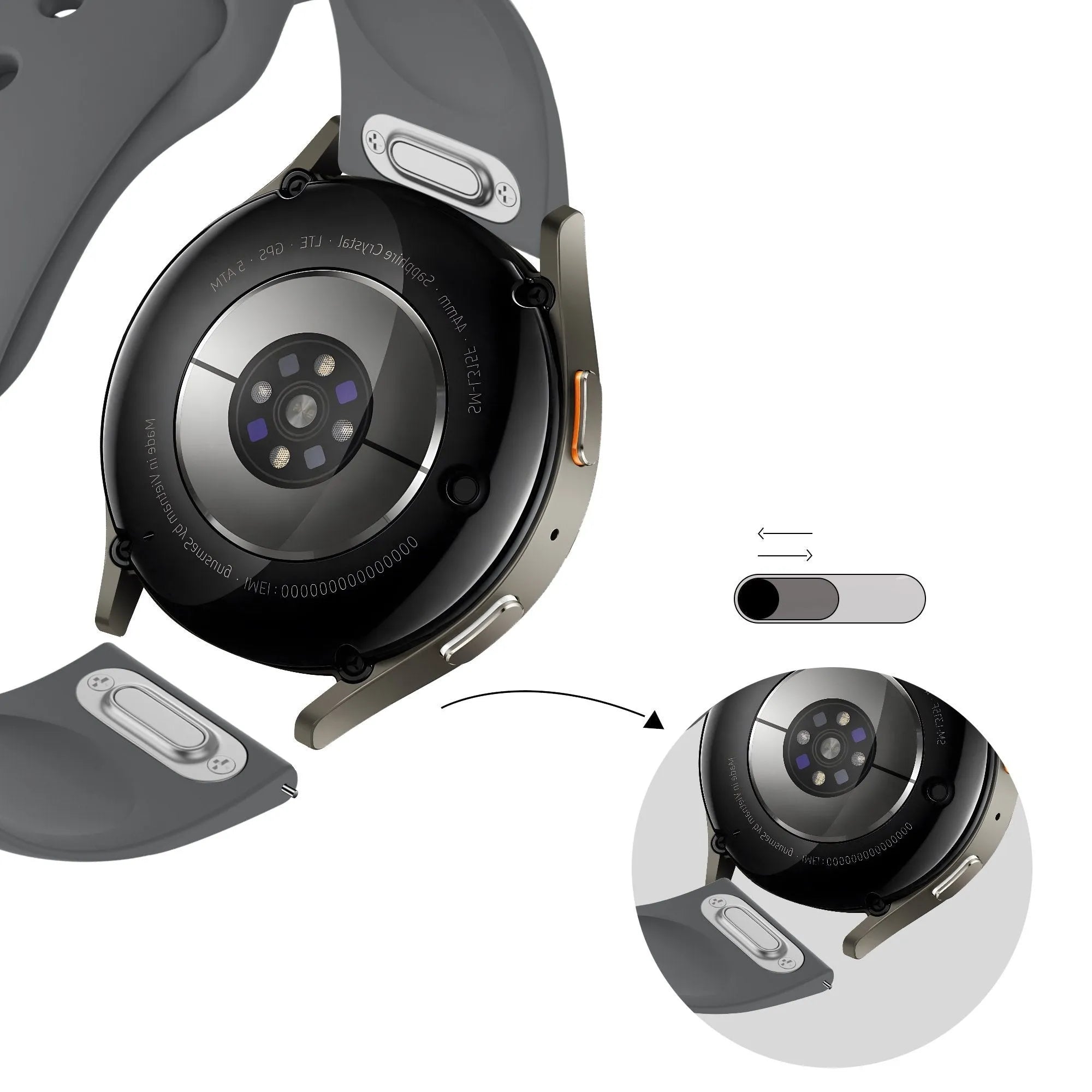 Bandz Polar Grit X Sport Strap 'Easy Fit' (Grey)