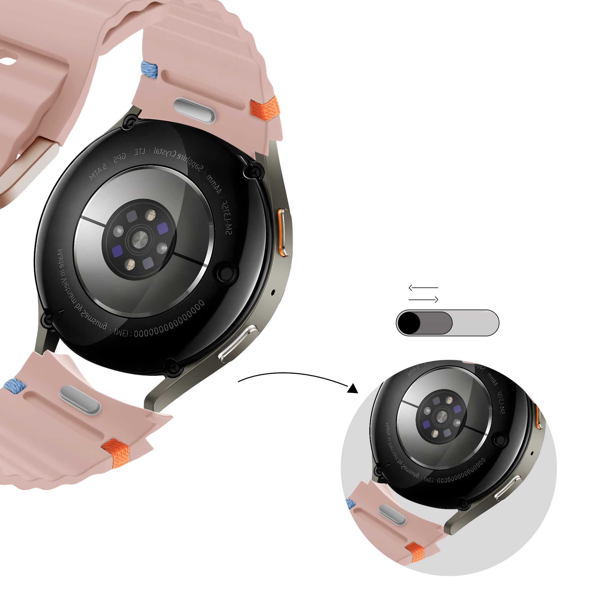 Bandz Correa Wave 'Easy Fit' Samsung Galaxy Watch 6 - 40mm (rosa claro)