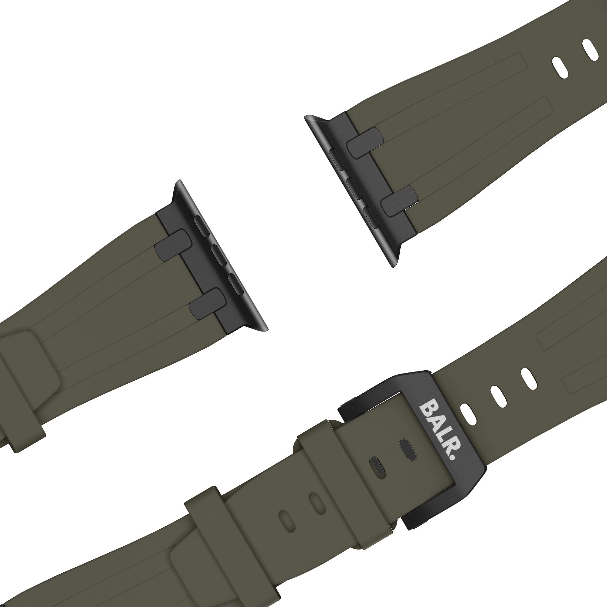 Balr. Apple Watch Ultra flüssiges Silikonarmband (Braun/Schwarz)