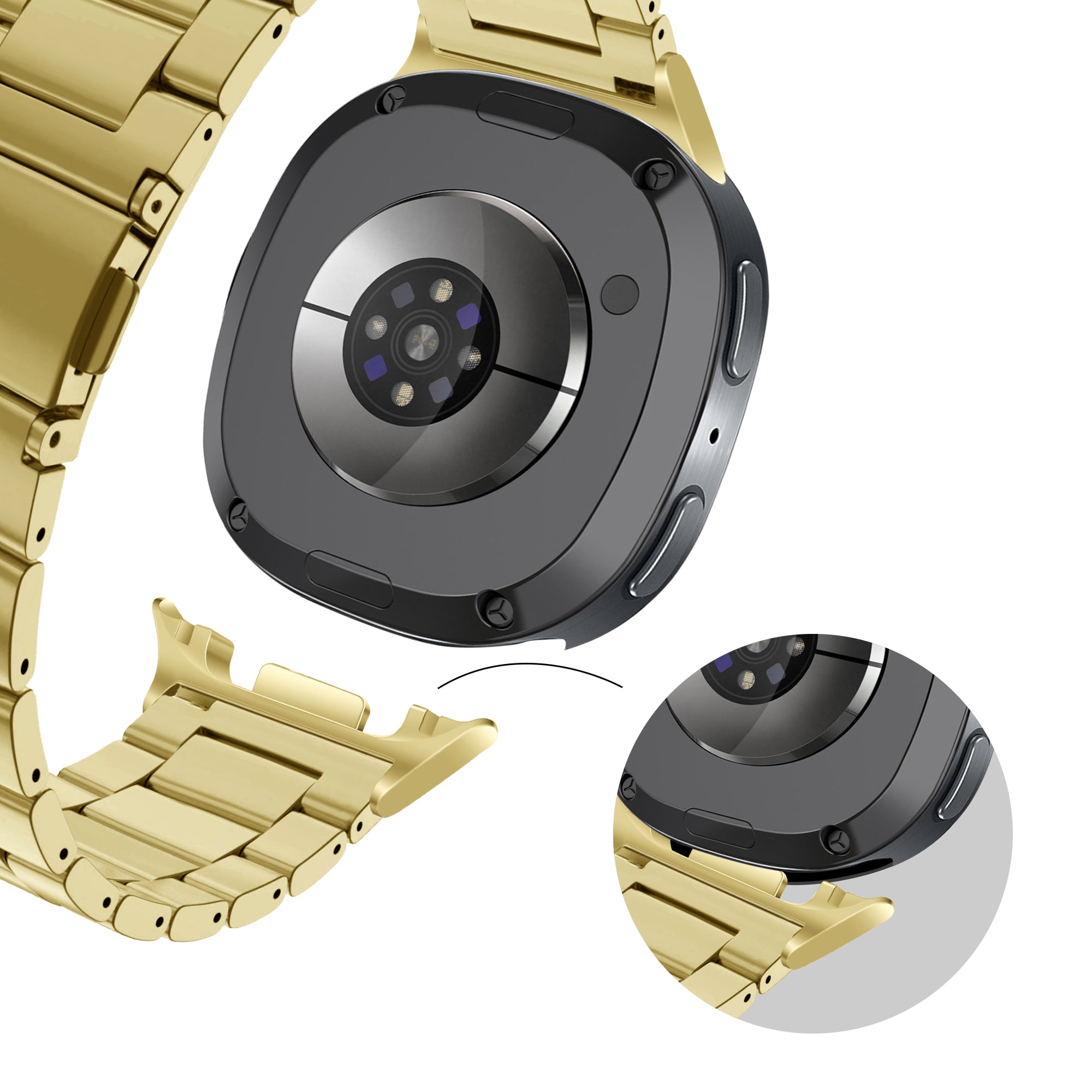 Bandz Samsung Galaxy Watch 8 Classic Stahl Armband 'Klassisch' (Gold)