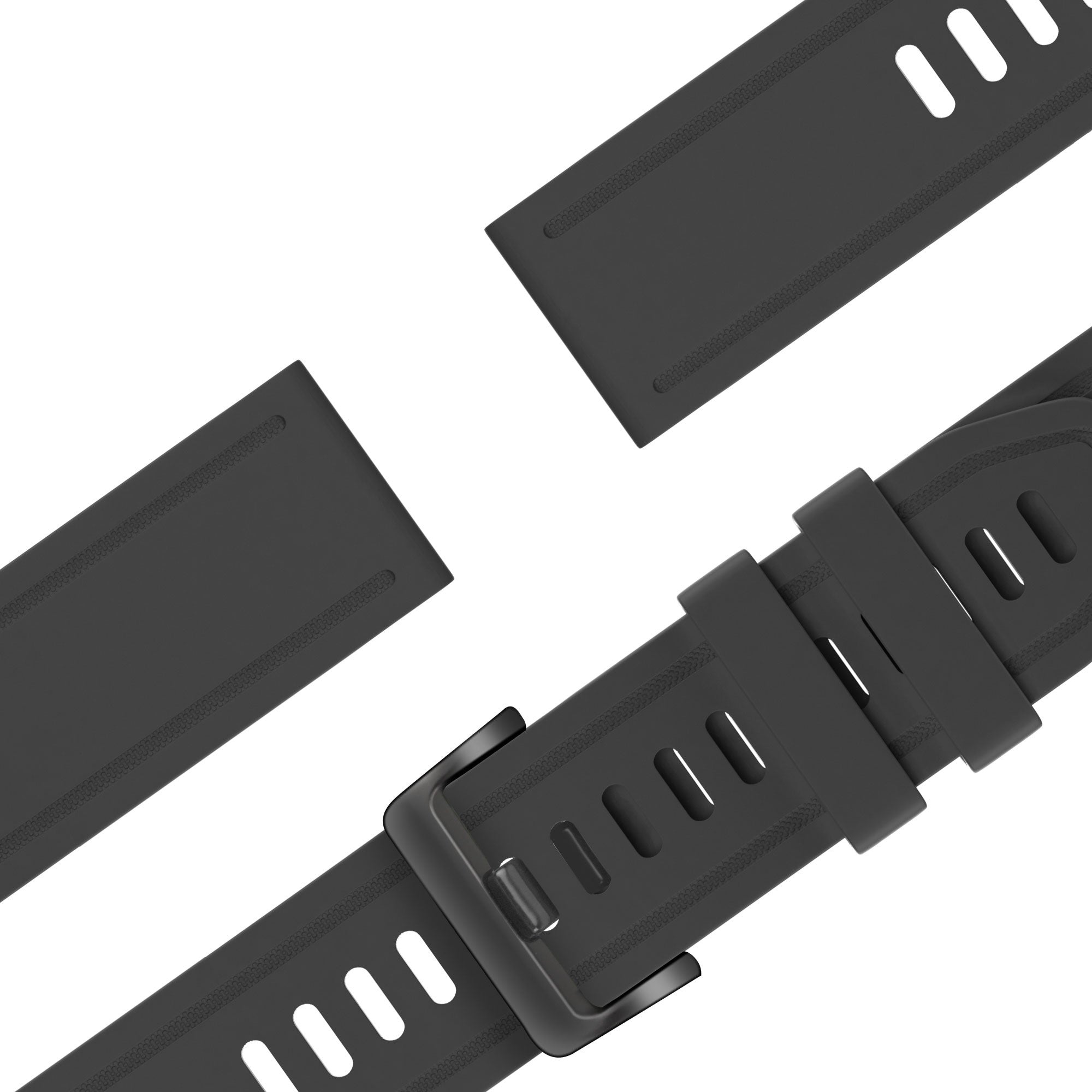 Bandz Garmin Approach S70 - 42mm Silikonarmband mit Schnalle (Schwarz)