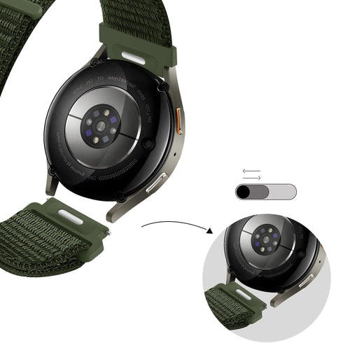 Bandz Amazfit Balance 2 Nylon Strap 'Easy fit' (Green)