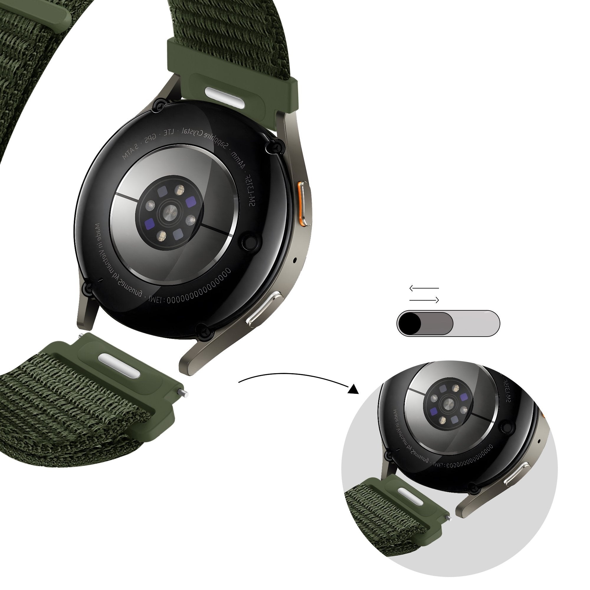 Bandz Correa nylon 'Easy Fit' Huawei Watch GT 2 42mm (verde)