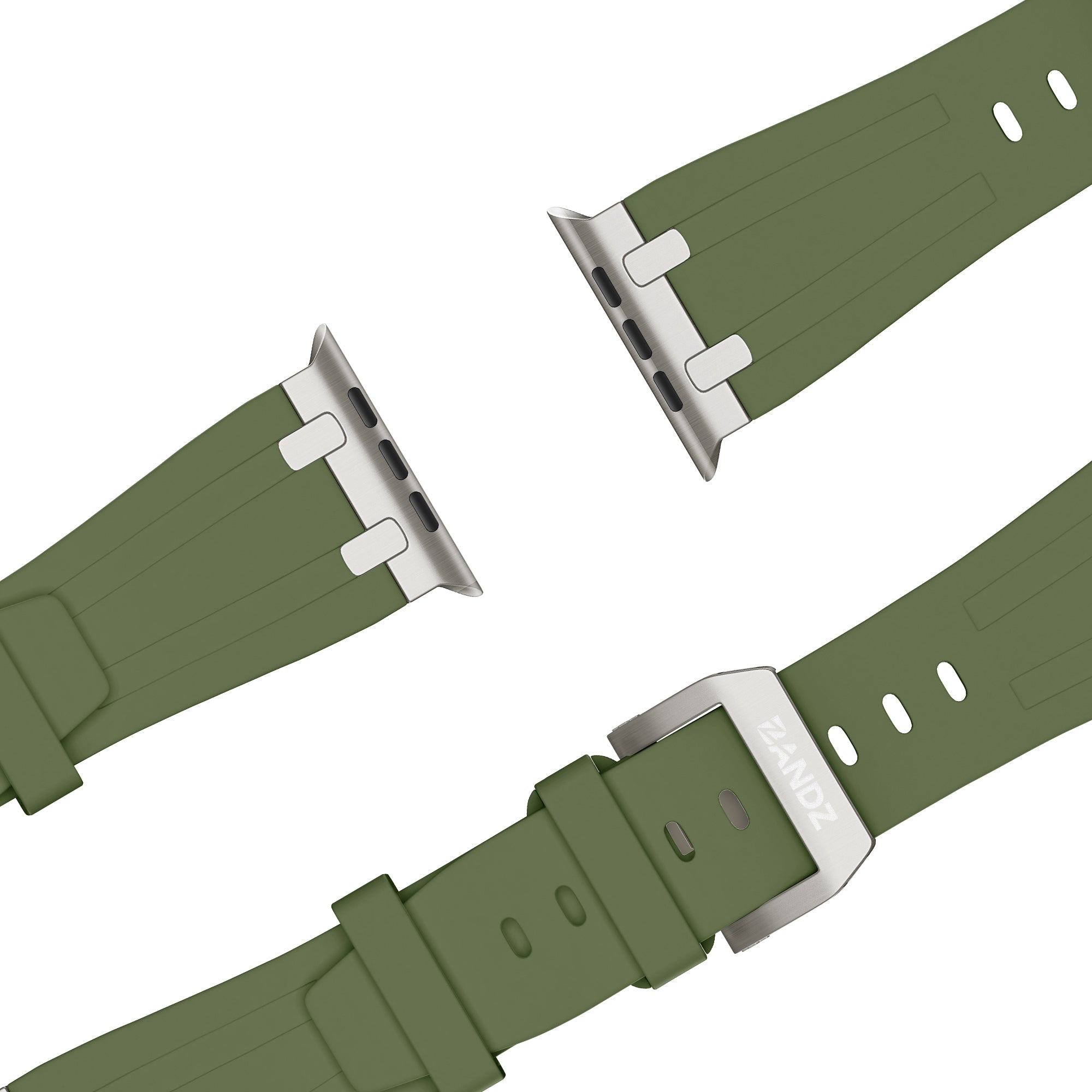 Bandz Correa silicona 'Luxe Liquid' Apple Watch (verde/titanio)
