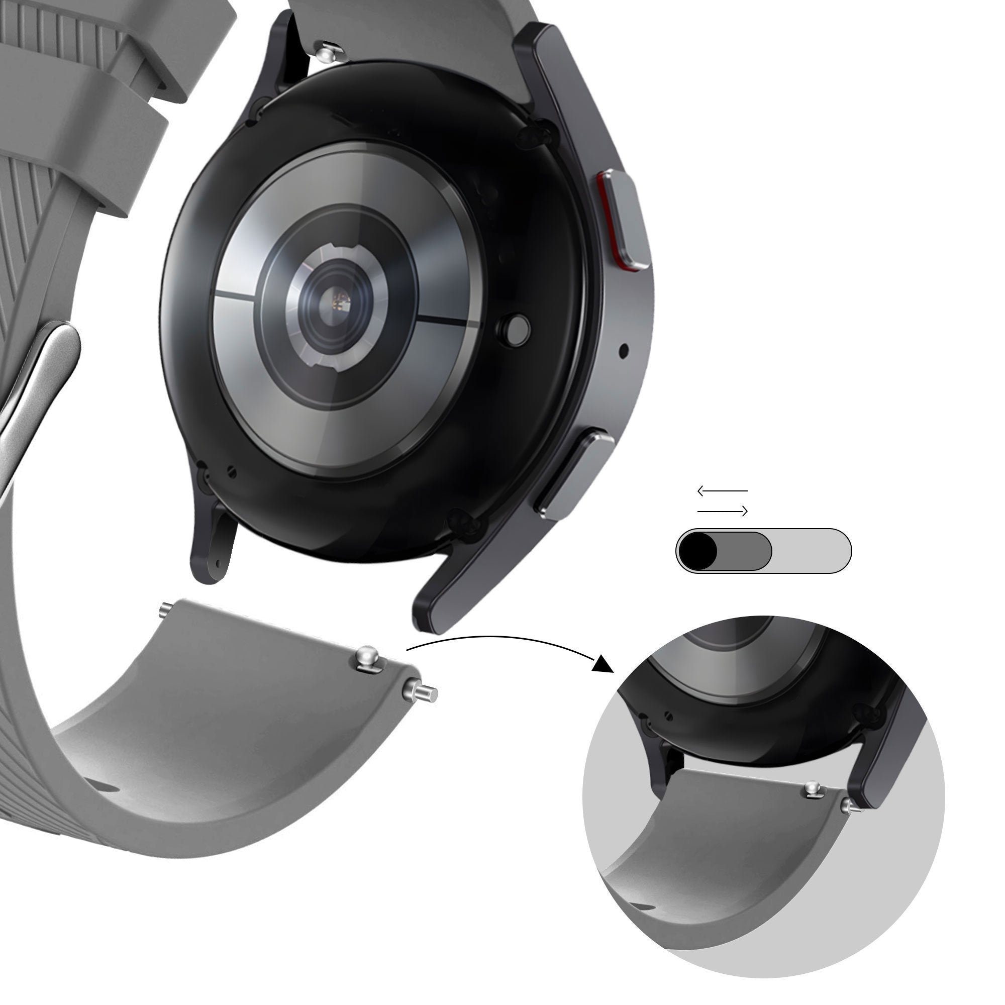 Bandz Correa silicona 'De lujo' Huawei Watch GT 5 46mm (gris)
