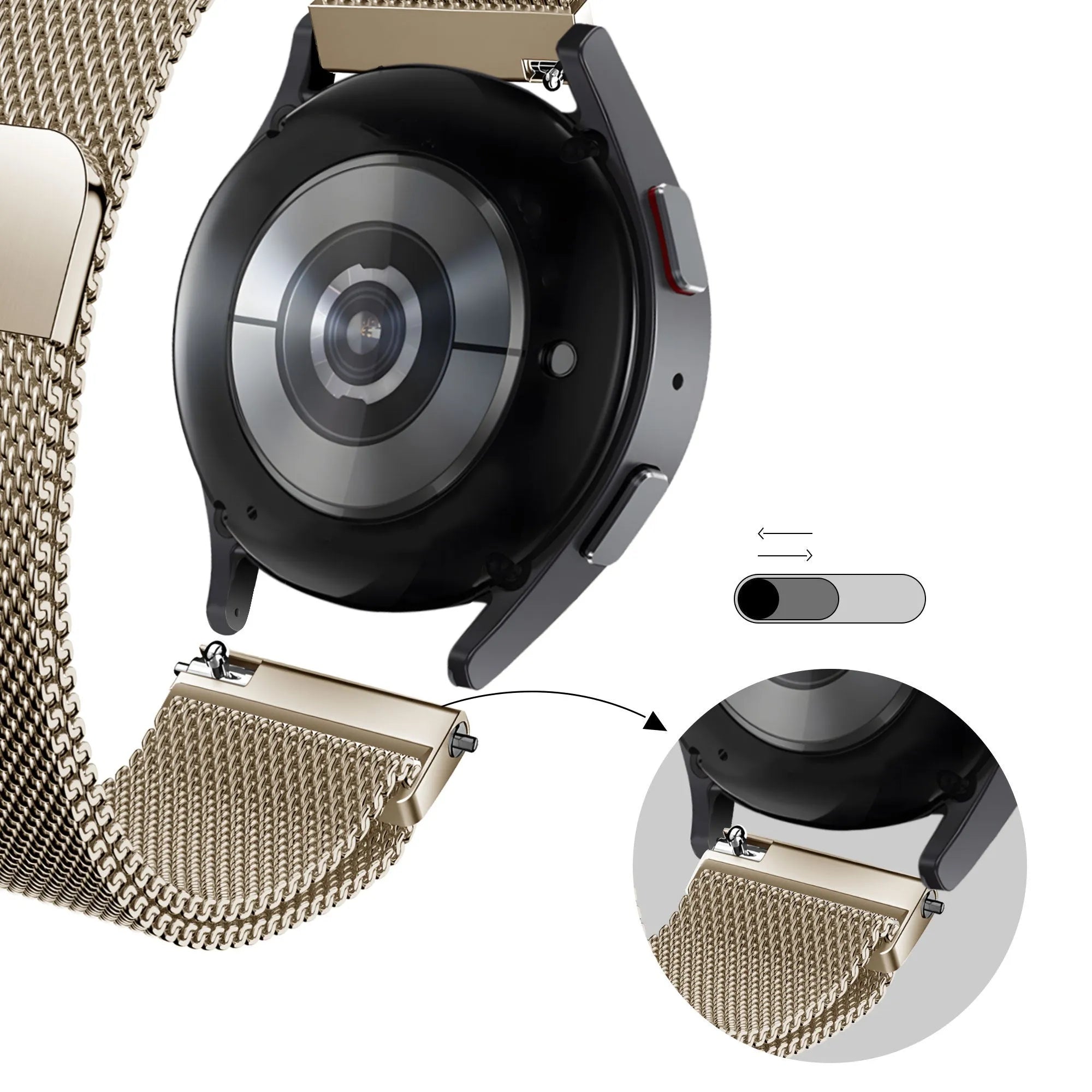 Bandz Gard Pro Health Smartwatch 3 - 41mm Milanese Loop Strap (Champagne)