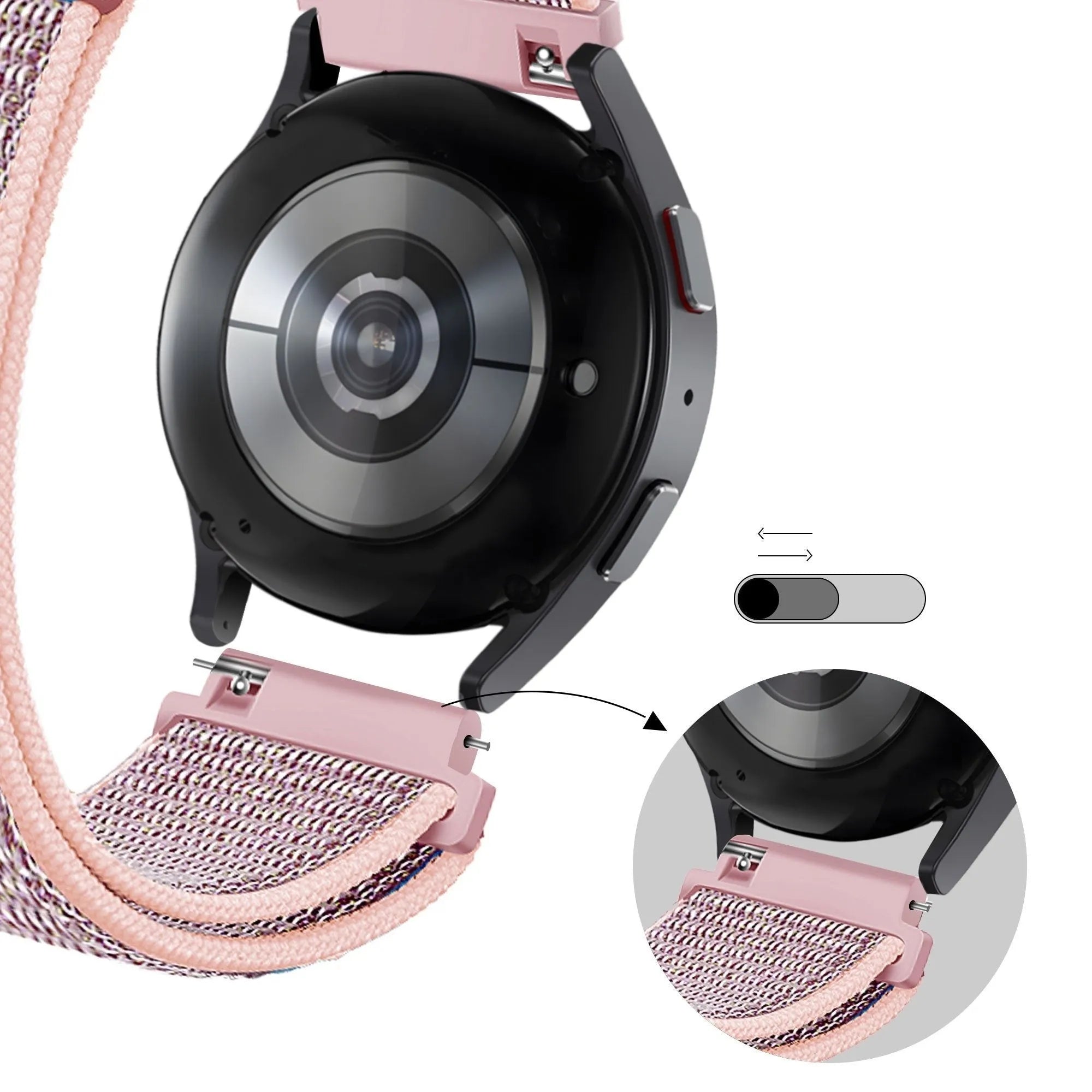 Bandz Gard Pro Health Smartwatch 3 - 41mm Nylon Loop Strap (Pink)