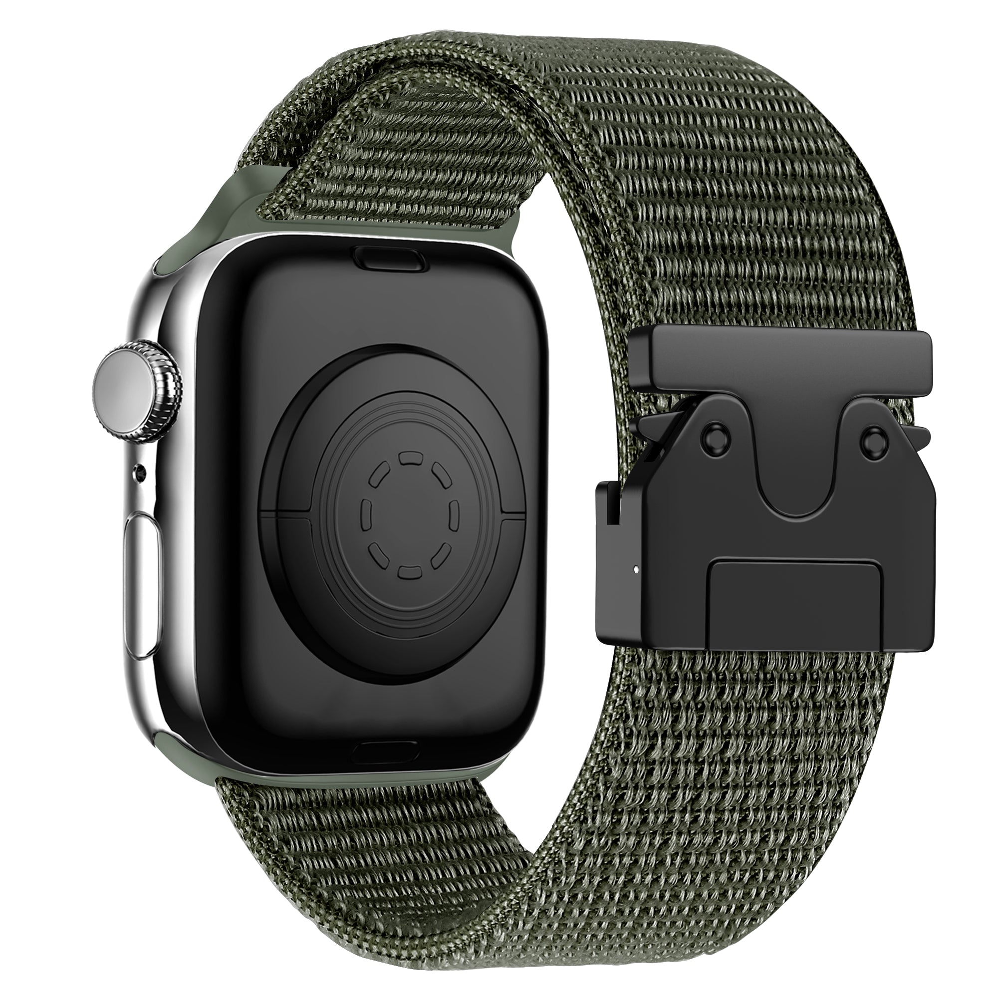 Bandz Correa nylon 'clásico' con P-buckle Apple Watch (verde militair)