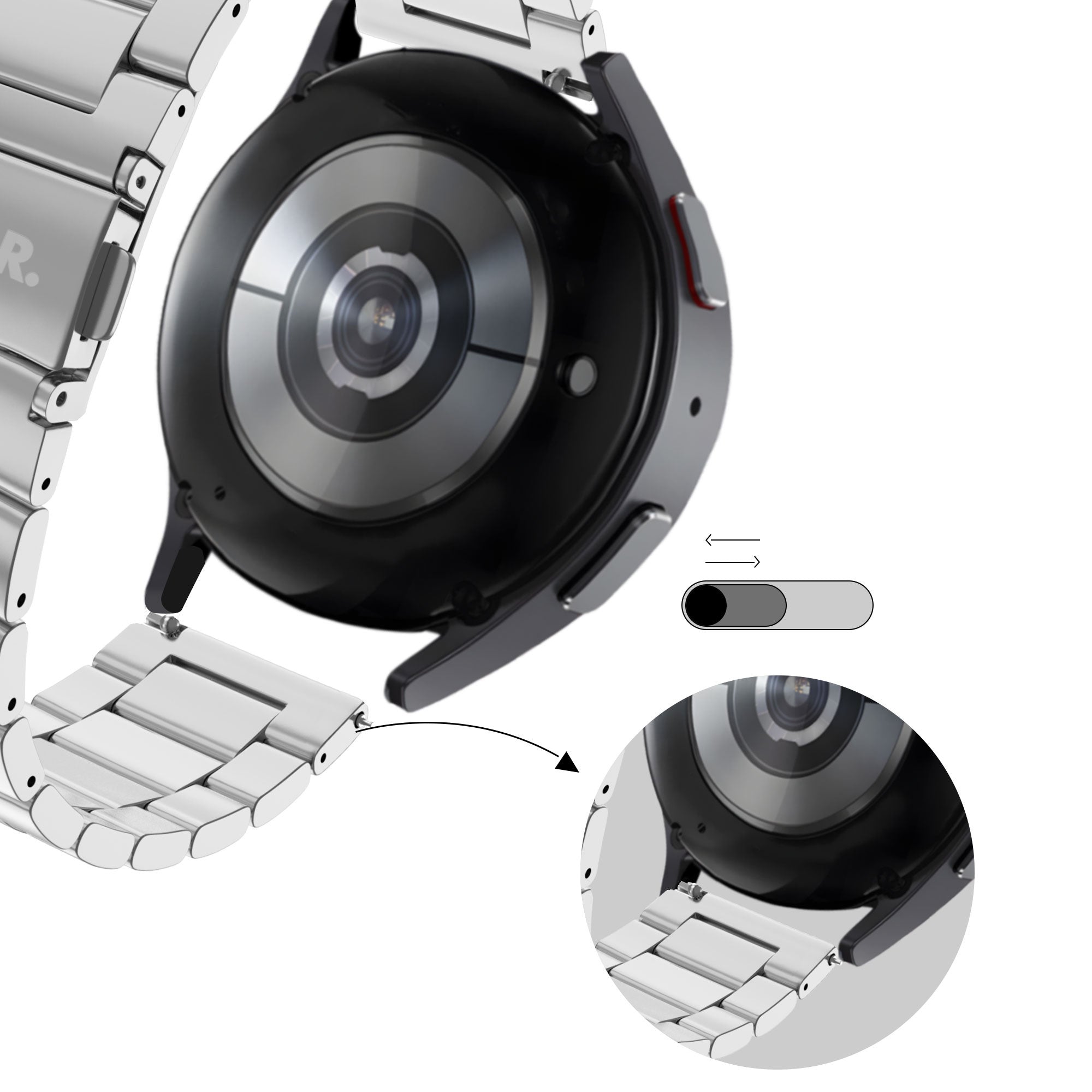 BALR Amazfit Bip 3 (Pro) Stahl Gliederarmband (Silber)