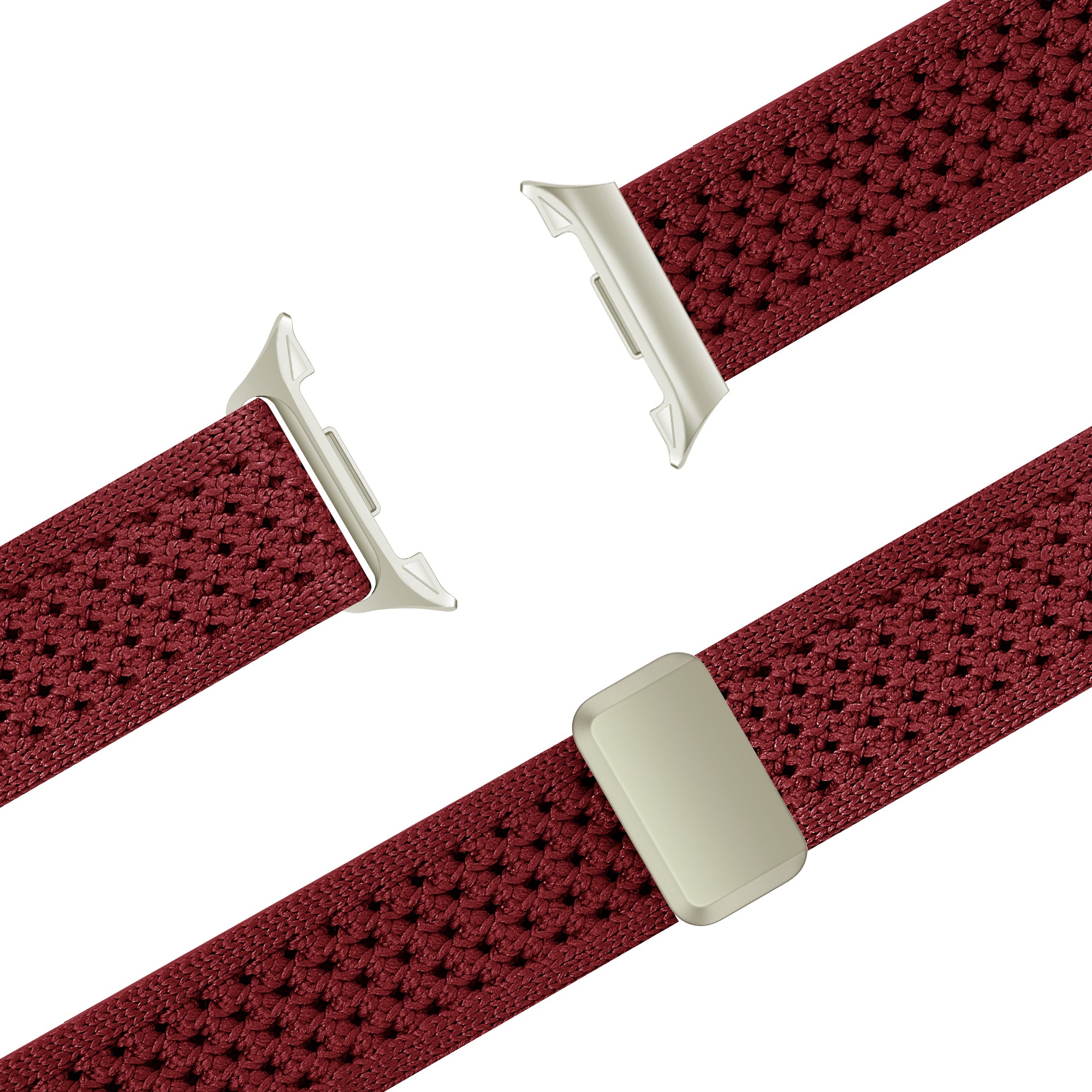 Bandz Samsung Galaxy Watch 8 Classic Vintage Nylon Armband (Weinrot)
