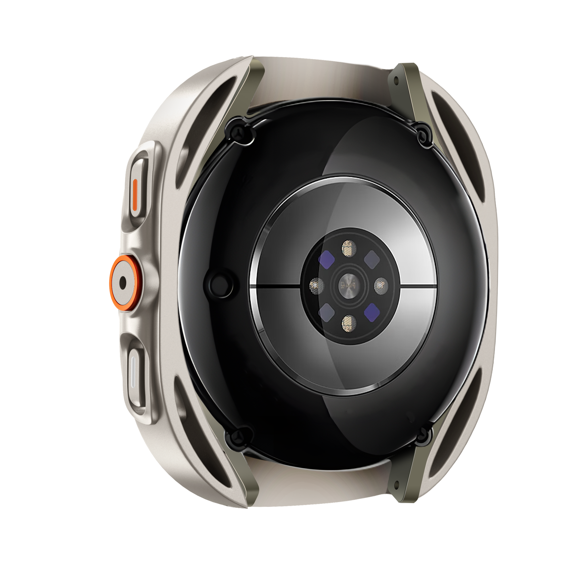 Bandz Funda de PC cuadrada con vidrio Samsung Galaxy Watch 7 - 44 mm (titanio)