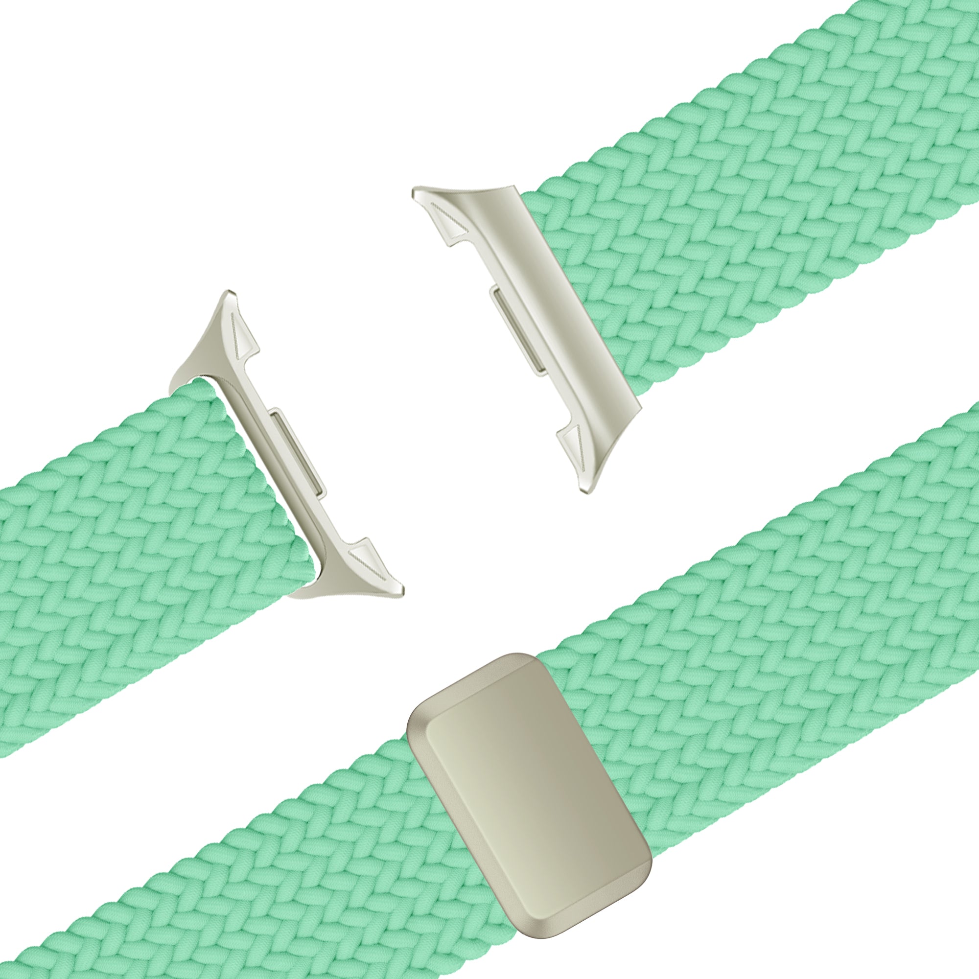Bandz Samsung Galaxy Watch 8 Classic Magnetisches Geflochtenes Armband (Mint Grün)