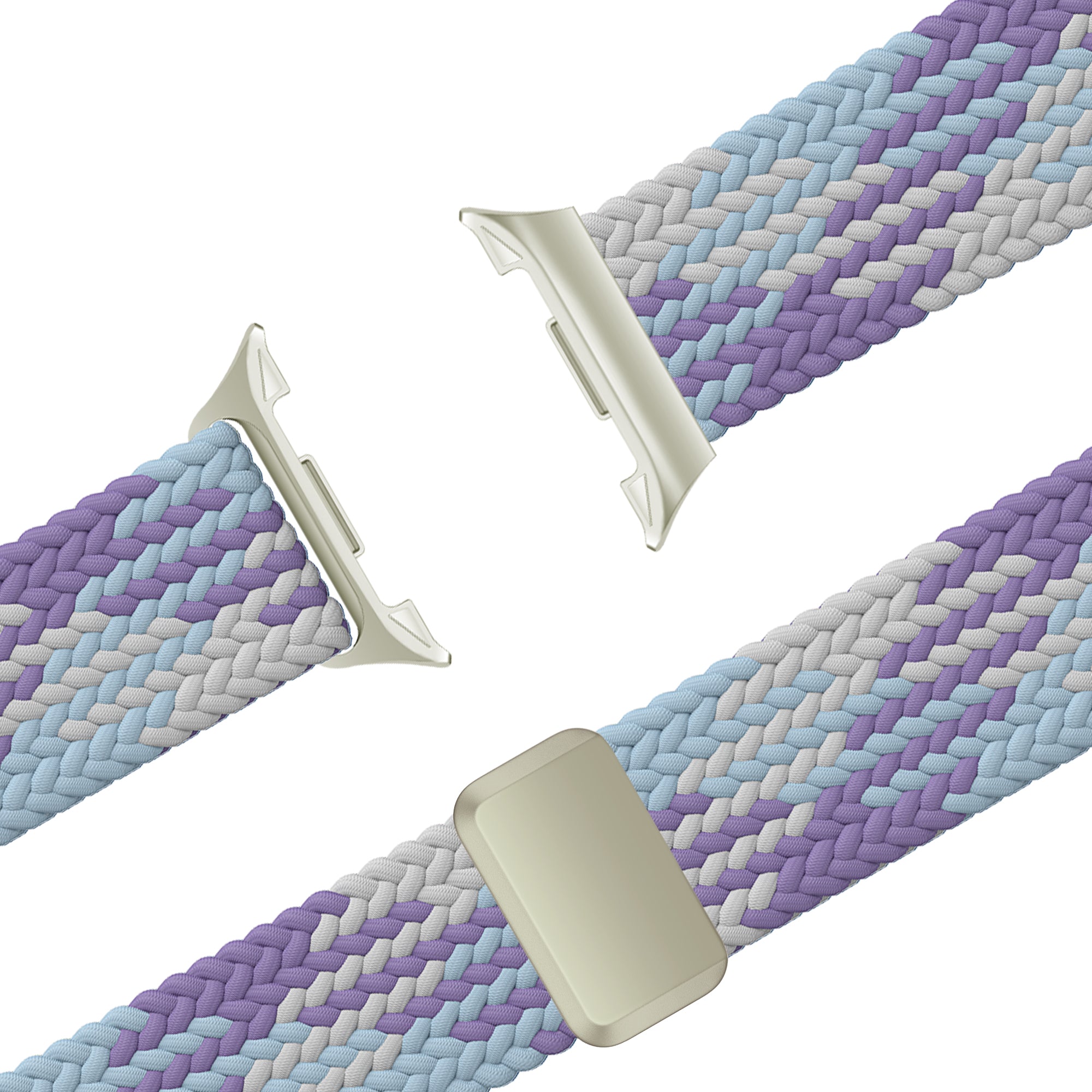 Bandz Samsung Galaxy Watch 8 - 44mm Magnetisches Geflochtenes Armband (Lila Mix)