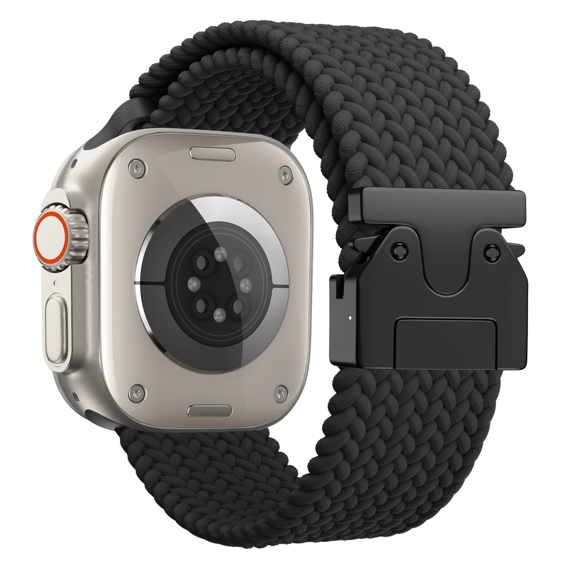 Bandz Correa nylon trenzada con P-buckle Apple Watch (negra)
