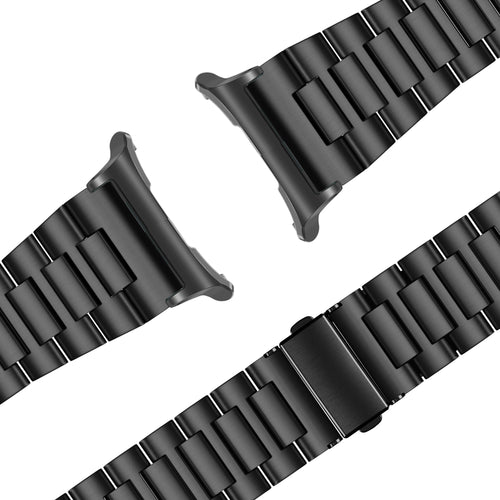 Bandz Samsung Galaxy Watch Ultra stalen schakel band 'Deluxe' (zwart)