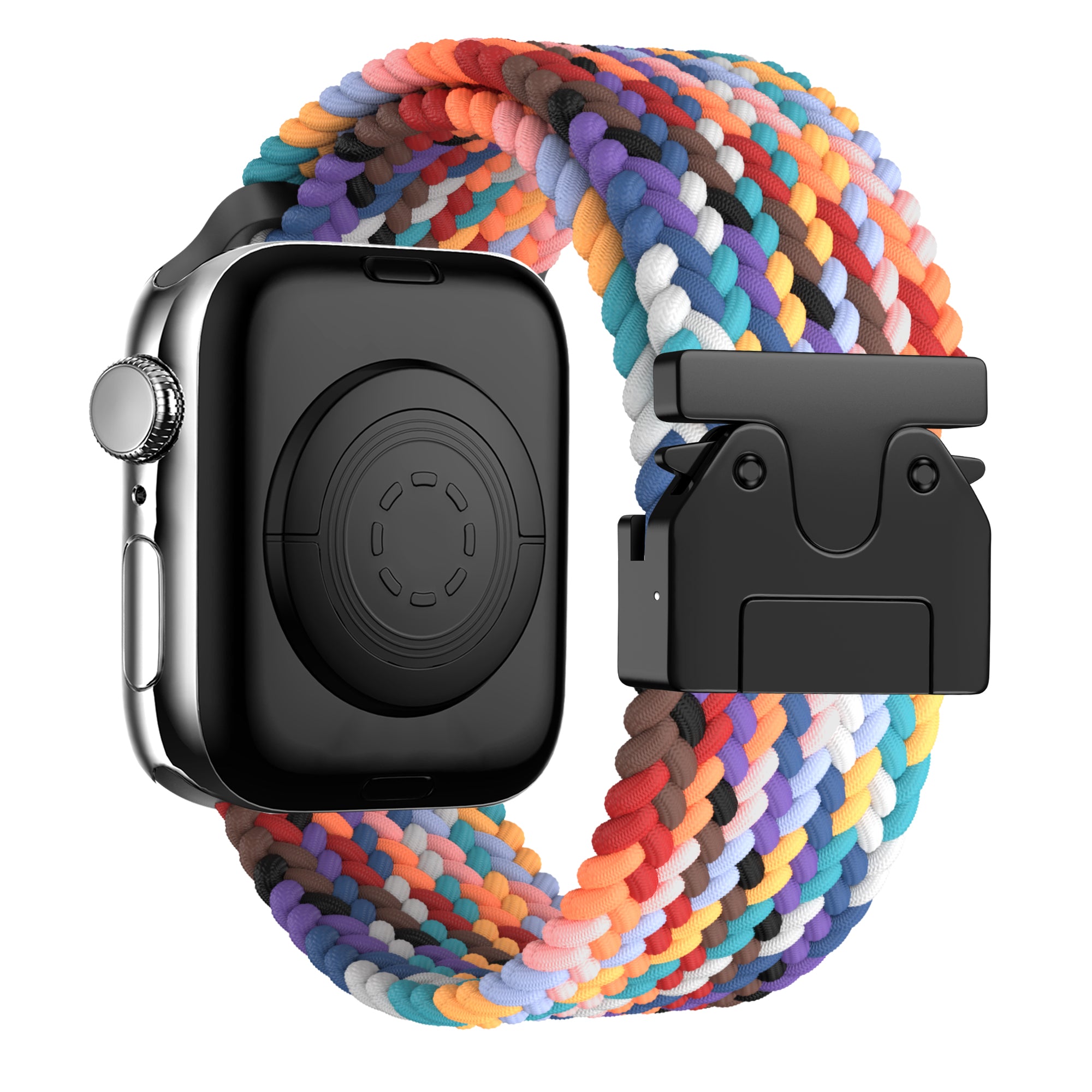 Bandz Correa nylon trenzada con P-buckle Apple Watch (arcoíris)