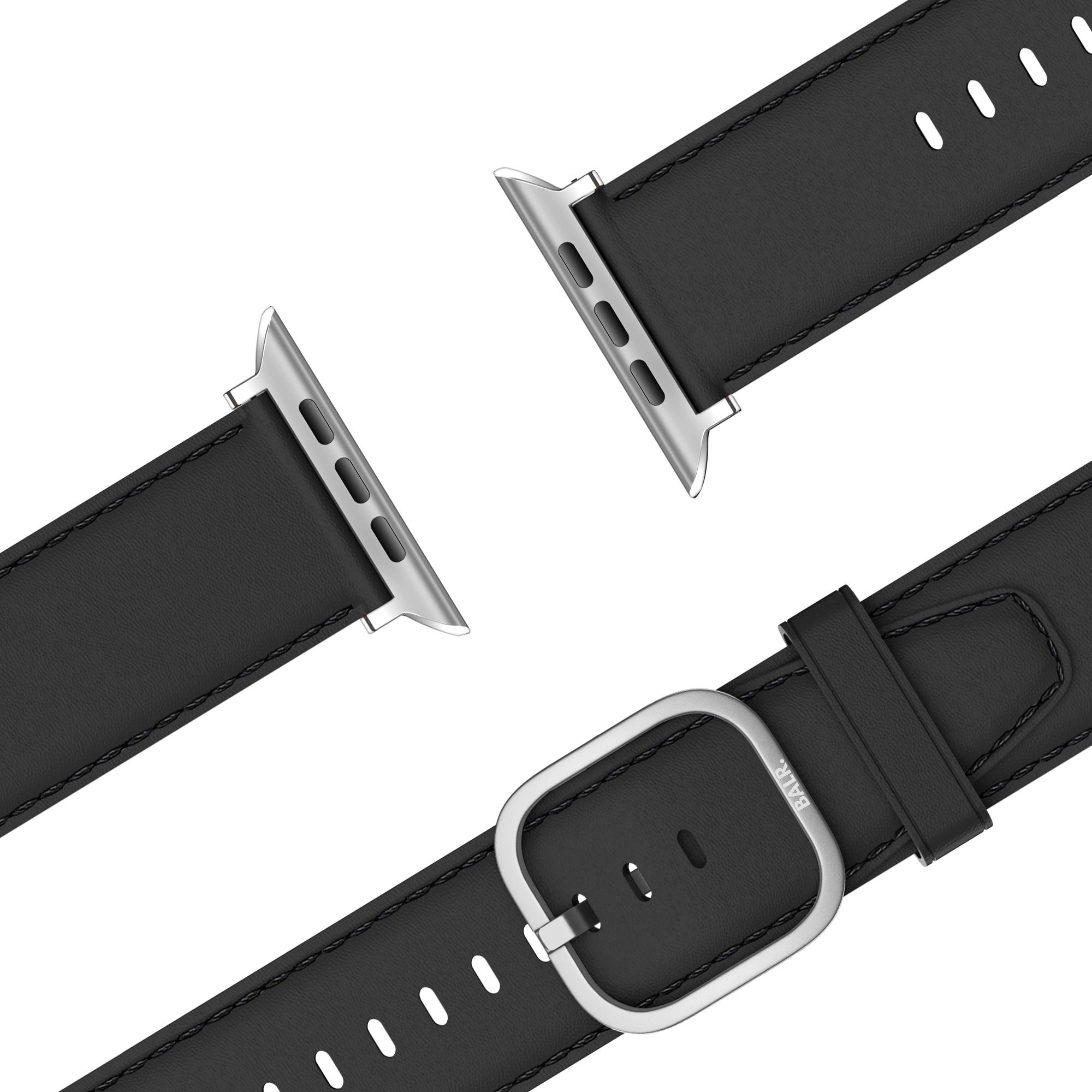 Balr. Apple Watch Leder-Armband (schwarz)
