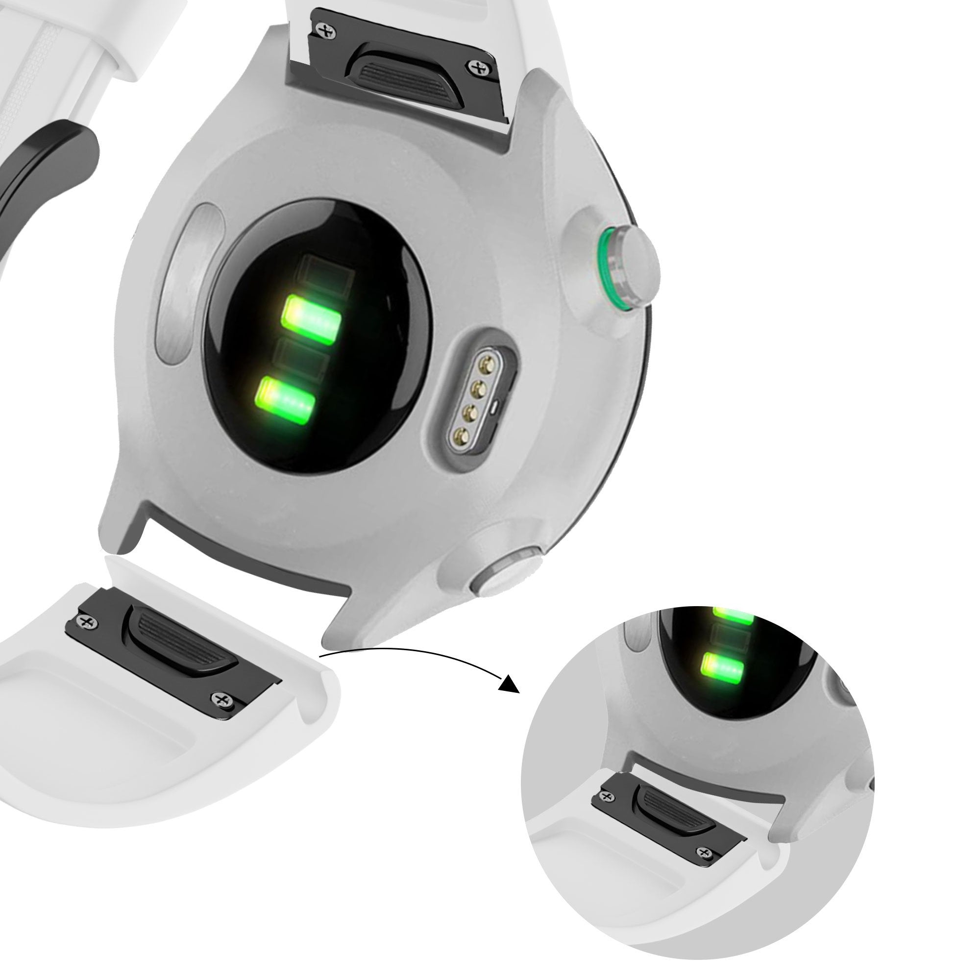 Bandz Garmin Descent Mk3(i) - 43mm Buckled Silicone Strap (White)