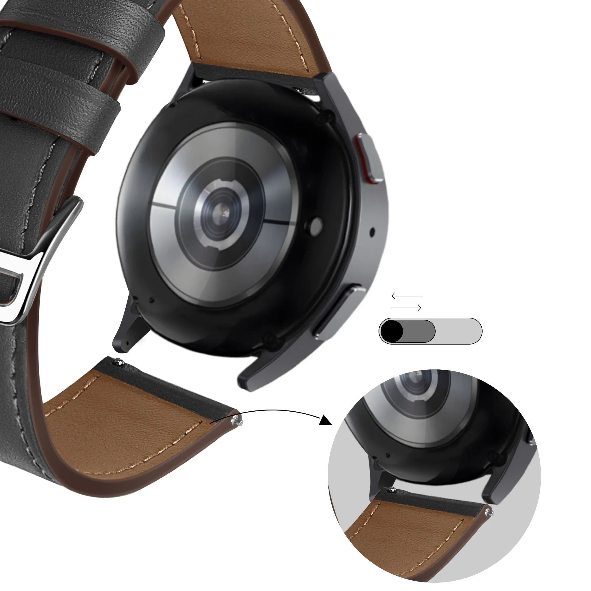 Bandz Gard Pro Health Smartwatch 3 - 41mm Leather Strap 'Deluxe' (Black)